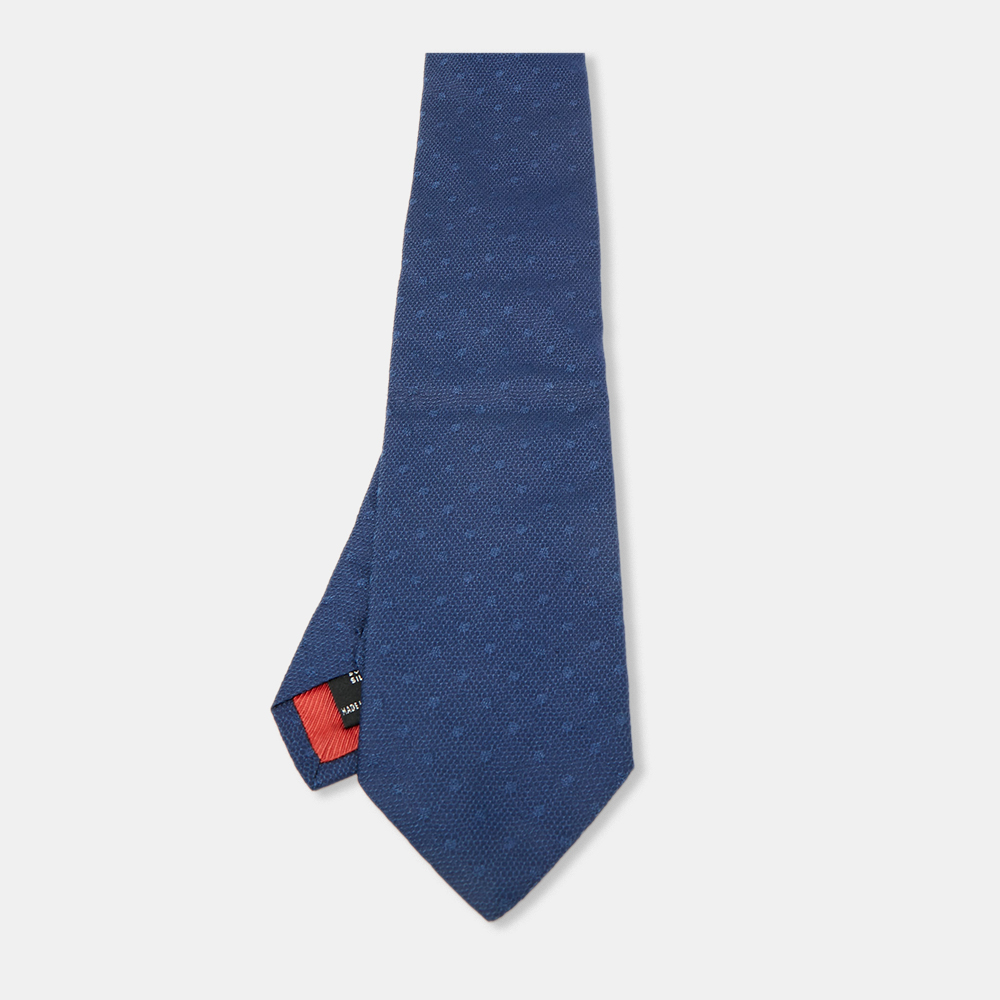 

S.T. Dupont Blue Patterned Silk Tie