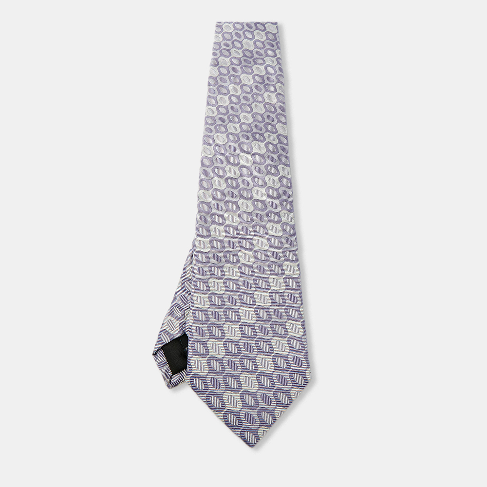 

S.T. Dupont Lavender Jacquard Silk Tie, Purple