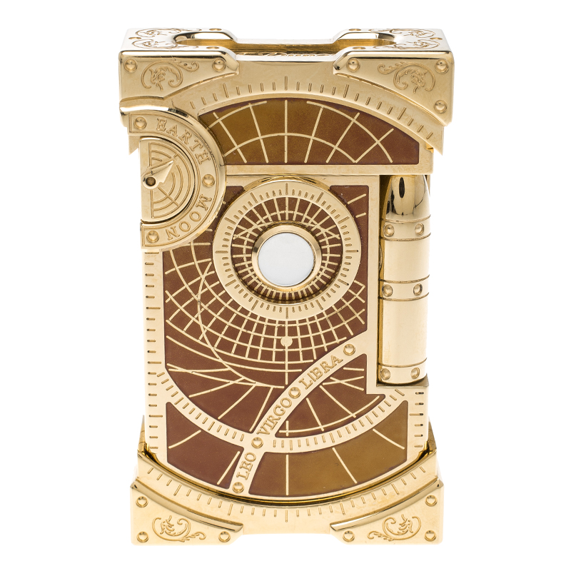 S.T. Dupont Brown Lacquer and Gold Finish Shoot The Moon Limited Edition Lighter 