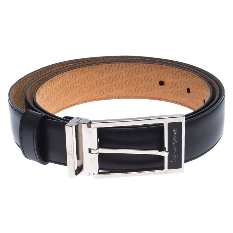 

S.T. Dupont Black Leather Belt Size