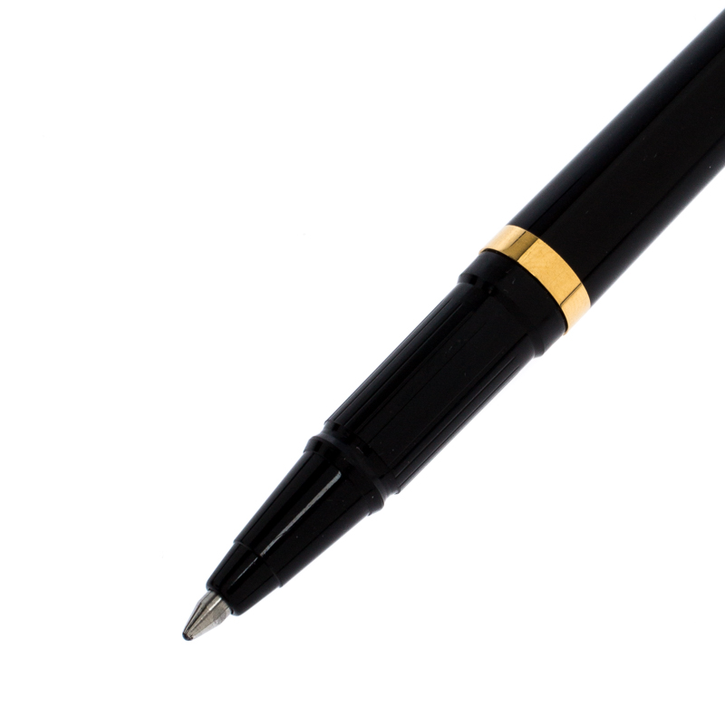 

S.T. Dupont Black Lacquer Gold Plated Rollerball Pen, Navy blue