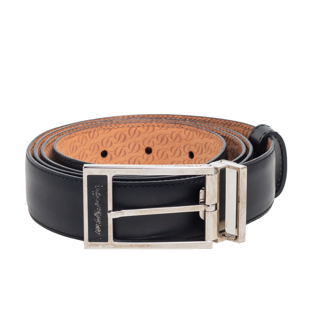 

S.T. Dupont Black Leather Buckle Belt