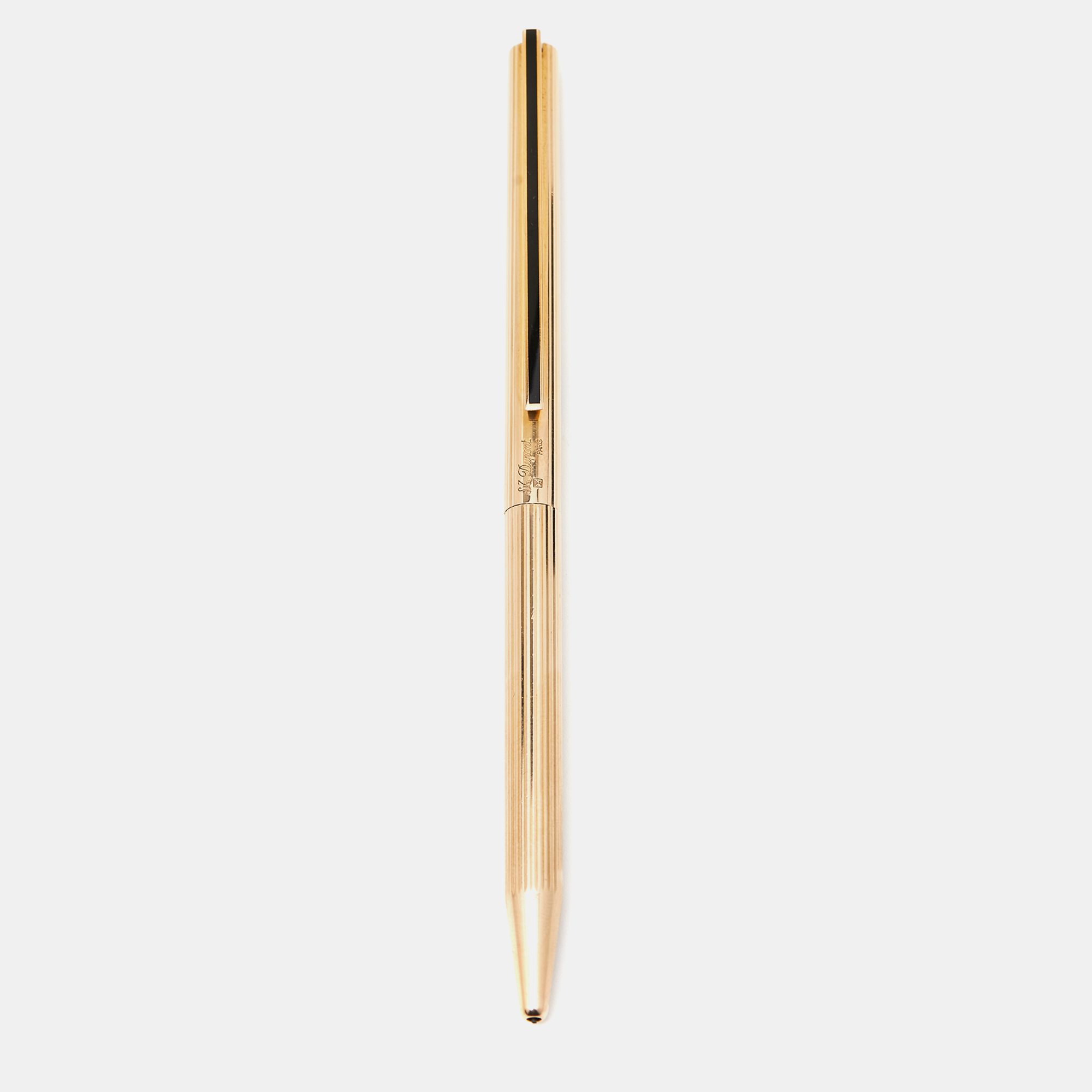 Pre-owned St Dupont Textured Classique Lines Gold Tone Mechanical Pencil