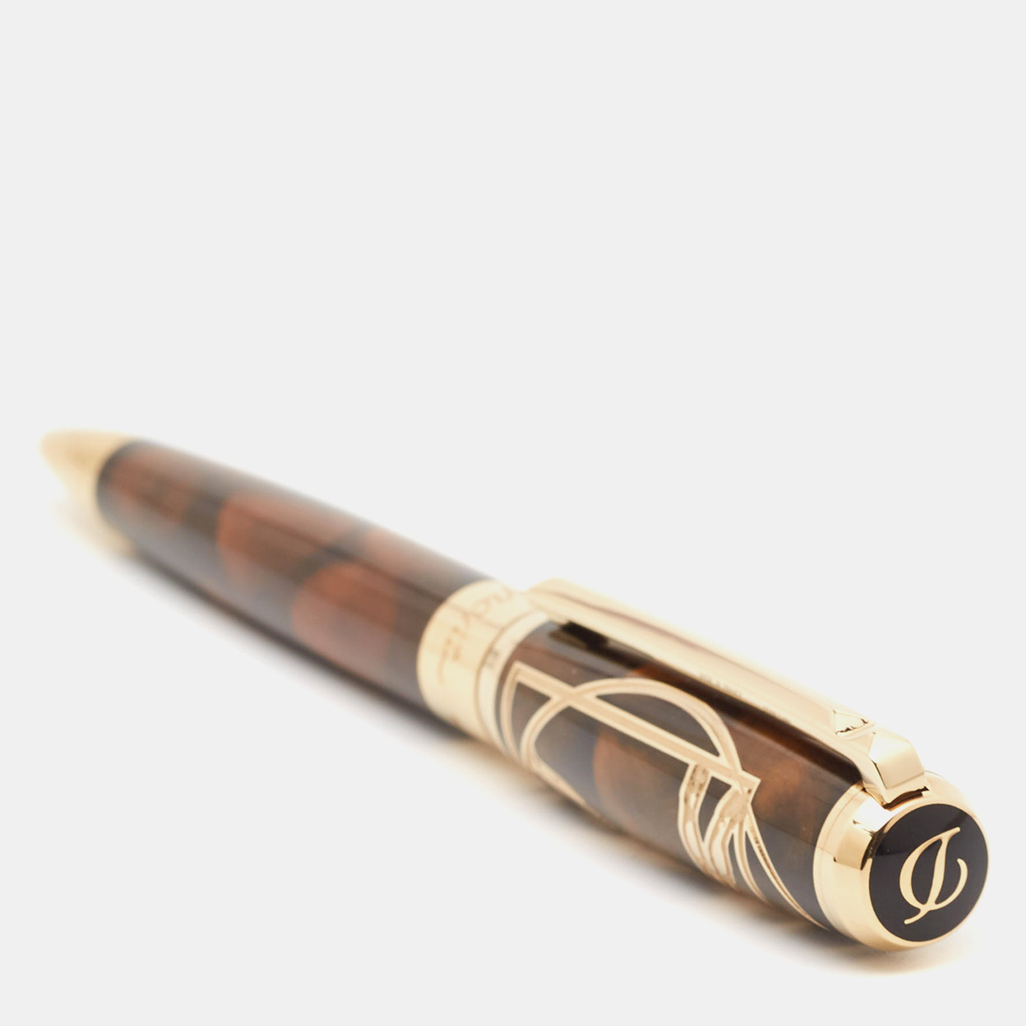 

S.T. Dupont Da Vinci Lacquer Gold Tone Ballpoint Pen