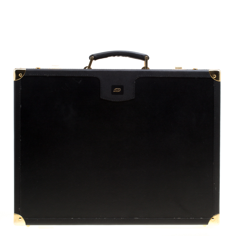 S.T. Dupont Black Leather Briefcase