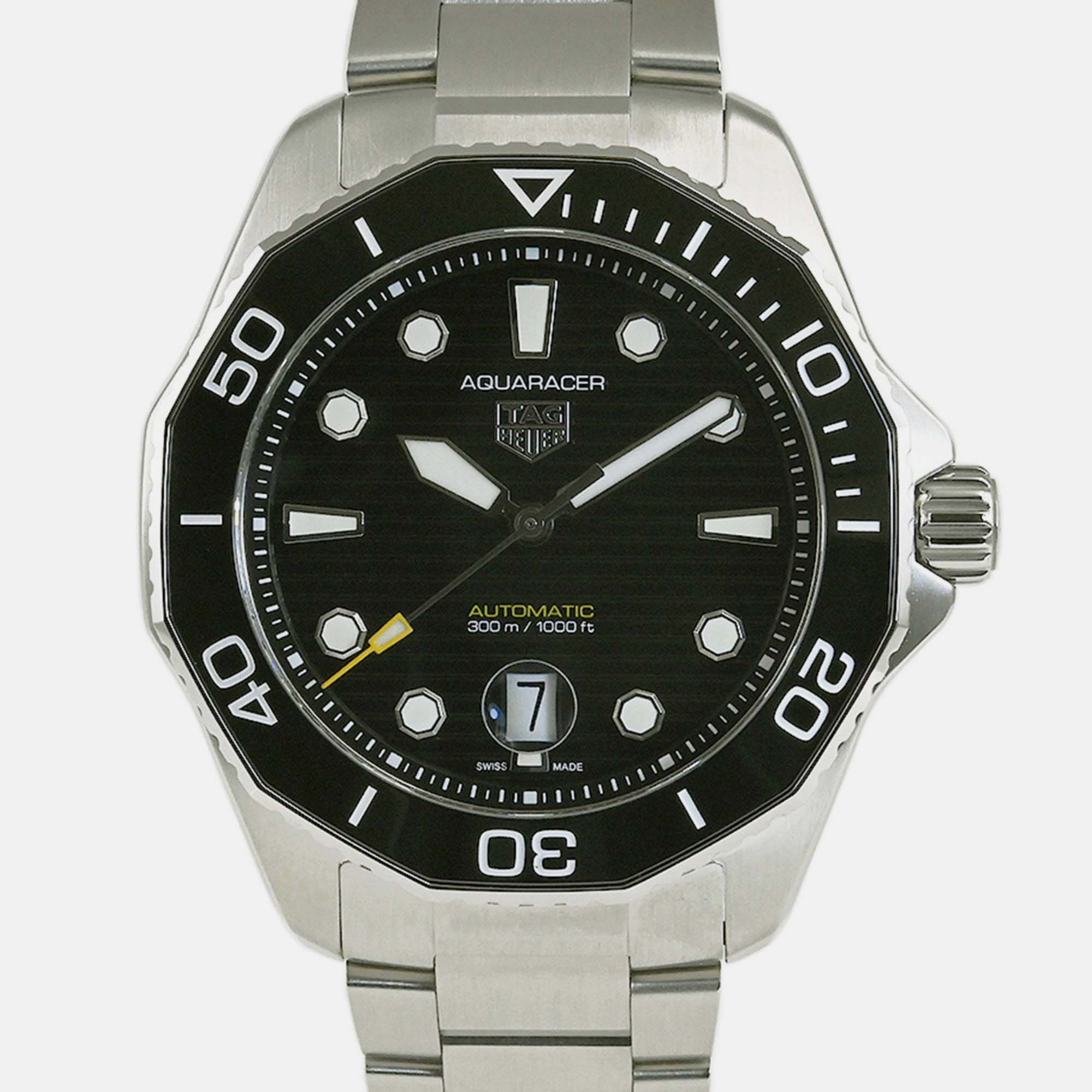 

Tag Heuer Black Stainless Steel Aquaracer WBP201A.BA0632 Automatic Men's Wristwatch 43 mm