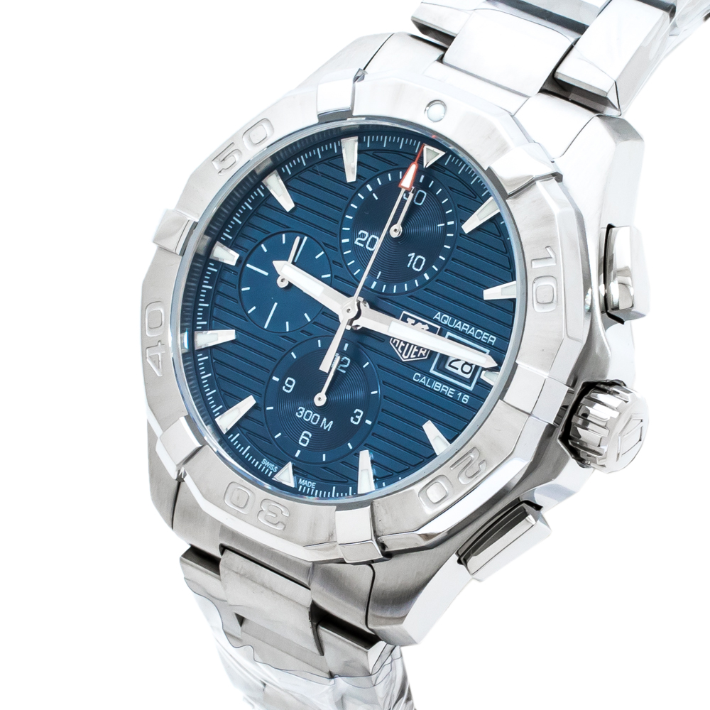 

TAG Heuer Blue Stainless Steel Aquaracer CAY211B.BA0927 Men's Wristwatch, Silver