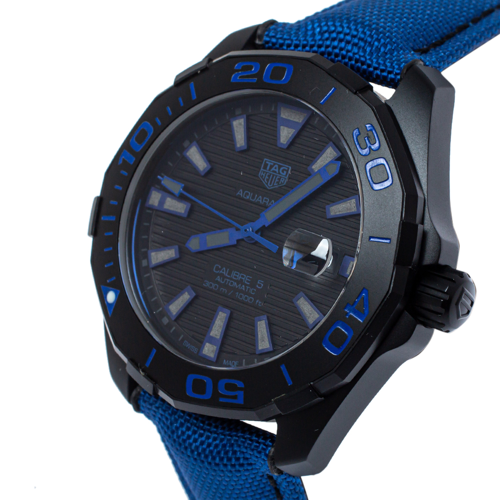 

Tag Heuer Black PVD Coated Titanium Aquaracer WAY208B Automatic Men's Wristwatch