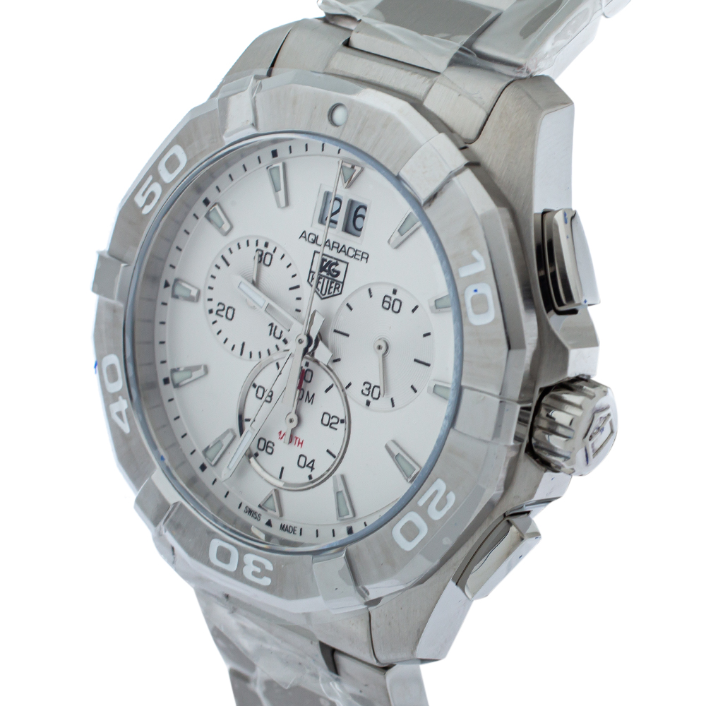 

Tag Heuer White Stainless Steel Aquaracer CAY1111 Quartz Men's Wristwatch