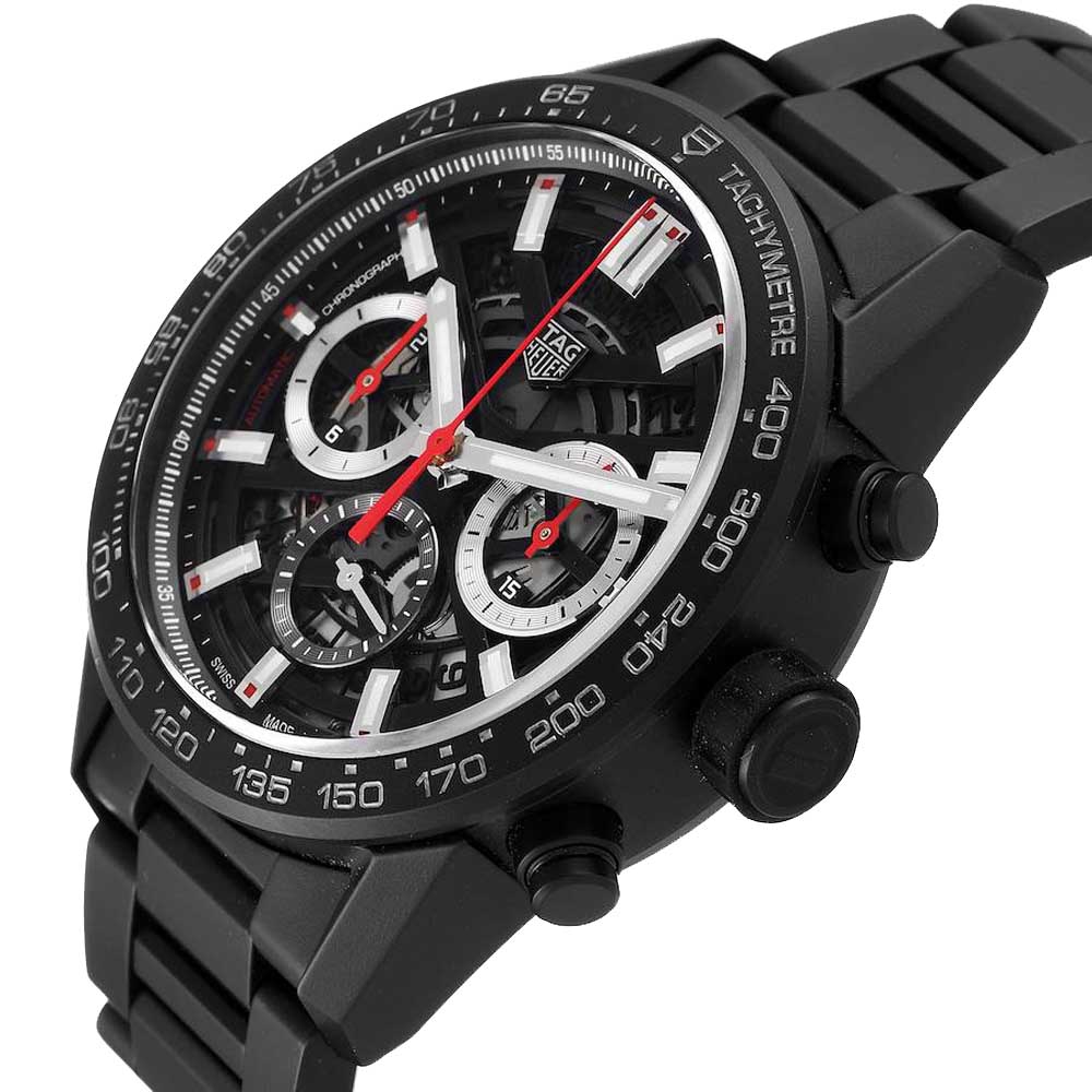 

Tag Heuer Black Ceramic Carrera Calibre 02 CBG2090 Men's Wristwatch 43 MM