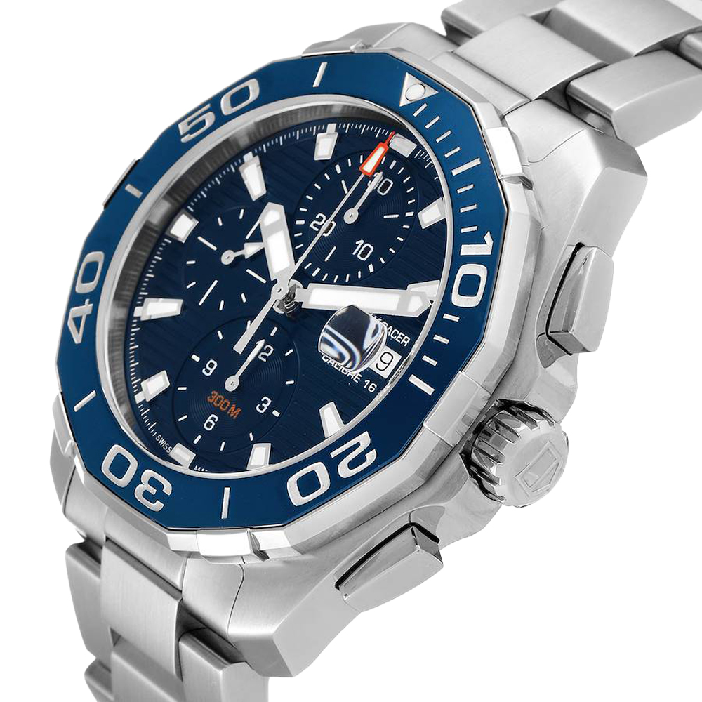

Tag Heuer Blue Stainless Steel Aquaracer CAY211B Men's Wristwatch 43 MM