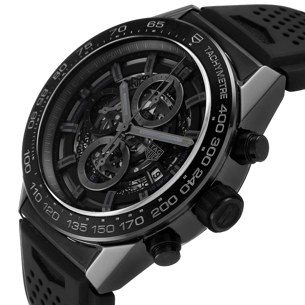 

Tag Heuer Black Ceramic Carrera Chronograph CAR2A90 Men's Wristwatch 45 MM