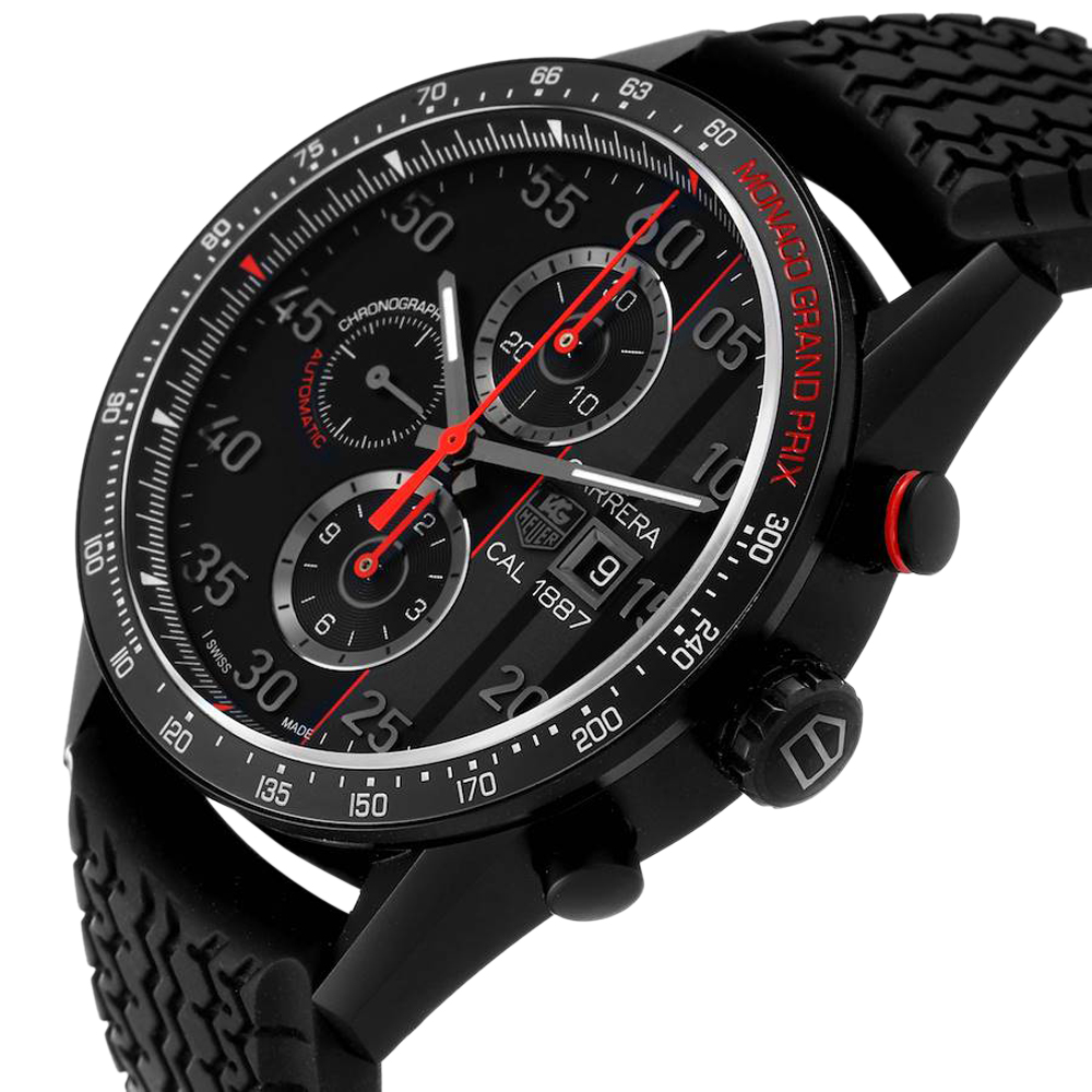 

Tag Heuer Black PVD Coated Titanium Carrera Monaco Grand Prix Special Edition CAR2A83 Men's Wristwatch 43 MM