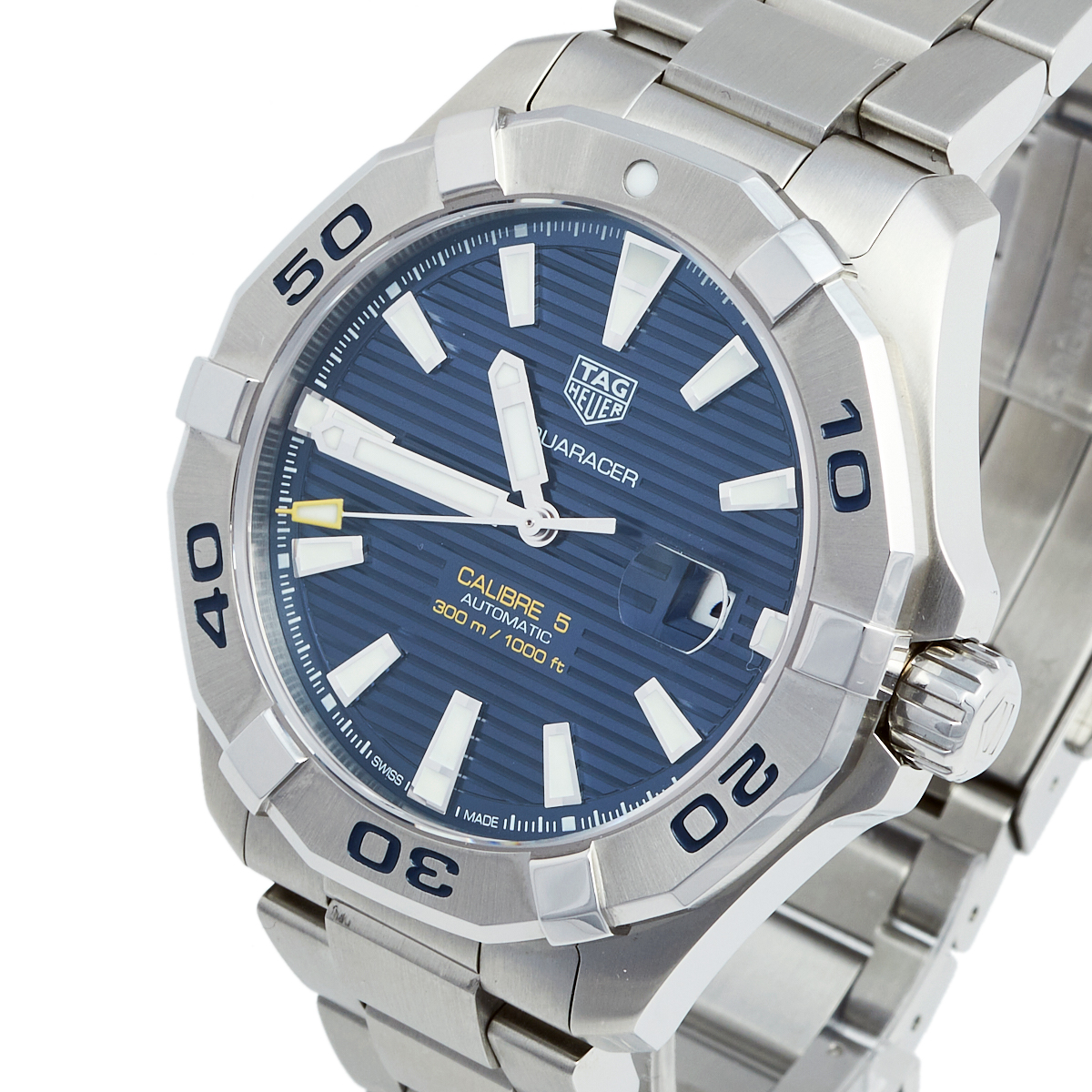 

Tag Heuer Blue Stainless Steel Aquaracer WAY2012 Men's Wristwatch