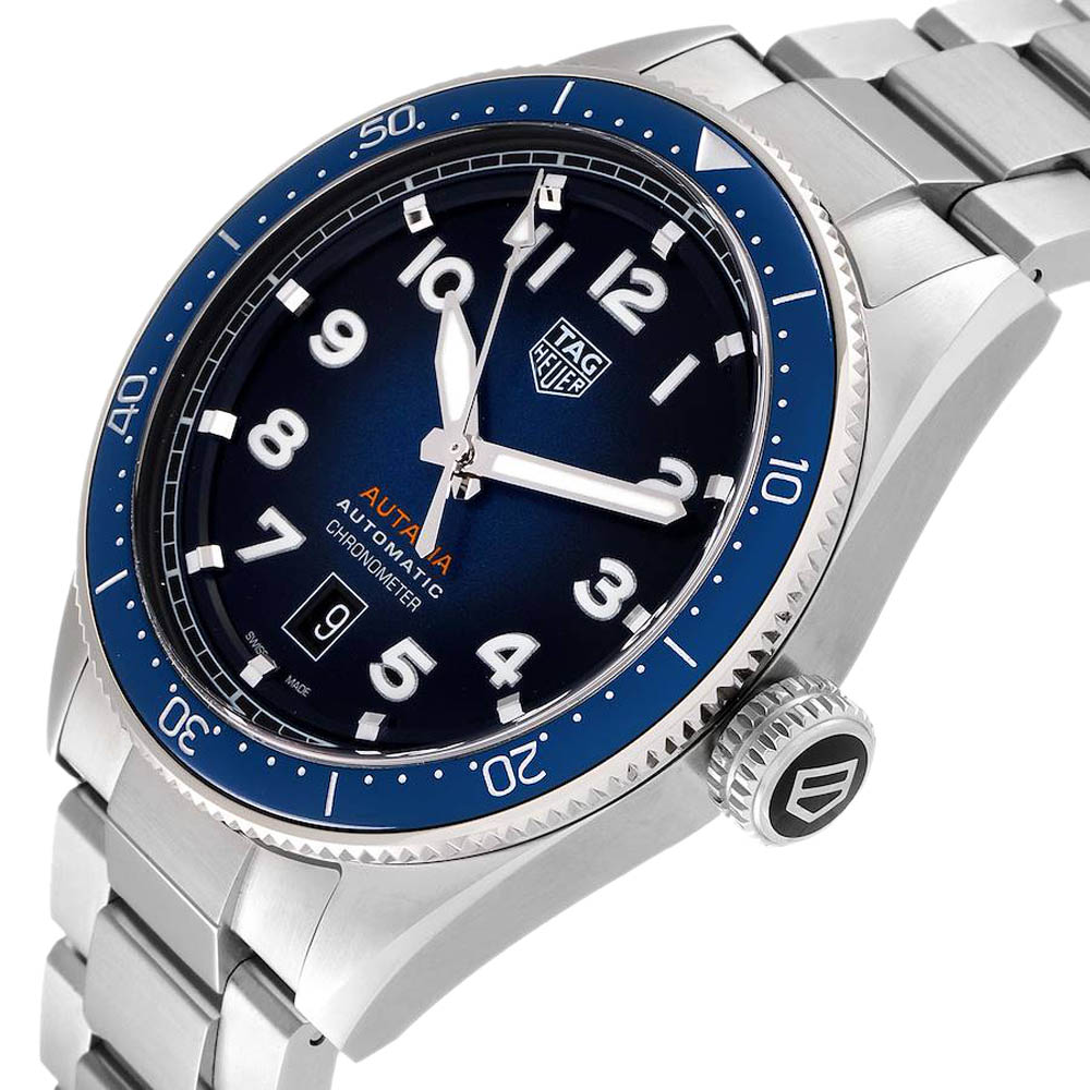 

Tag Heuer Blue Stainless Steel Autavia Calibre 5 WBE5116 Men's Wristwatch 42 MM