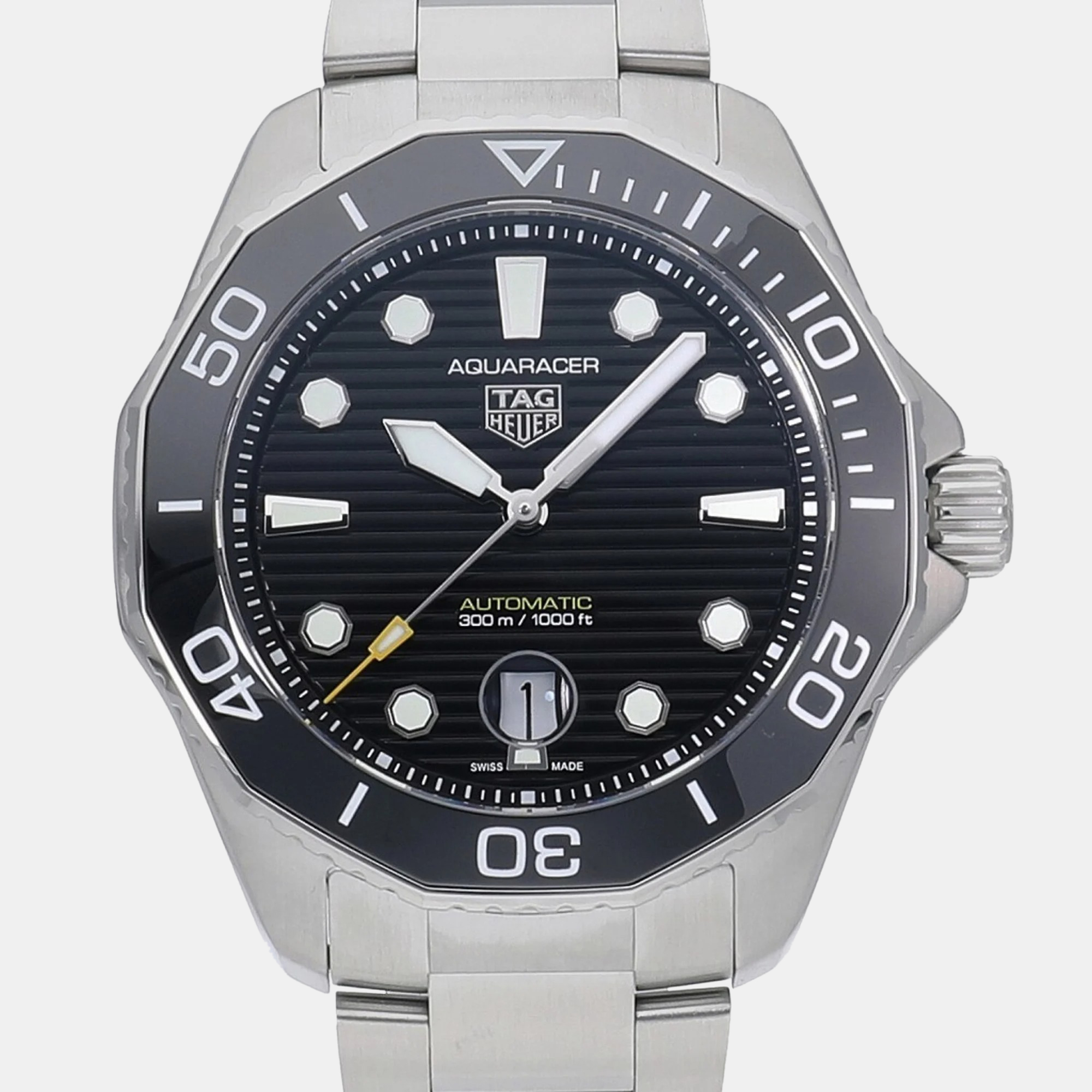 

Tag Heuer Black Stainless Steel Aquaracer WBP201A.BA0632 Automatic Men's Wristwatch 43 mm