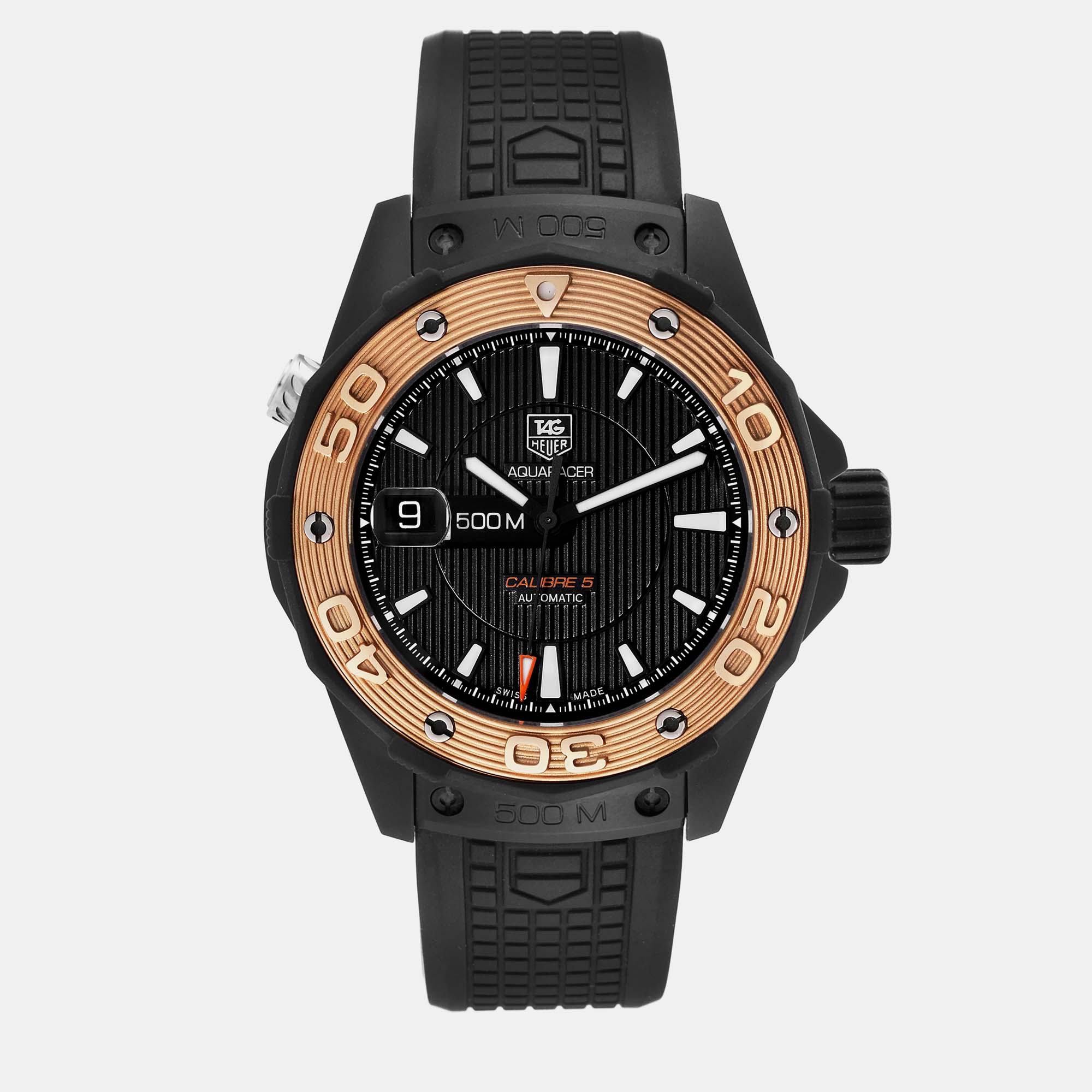 

Tag Heuer Black Titanium Aquaracer WAJ2182 Automatic Men's Wristwatch 43 mm