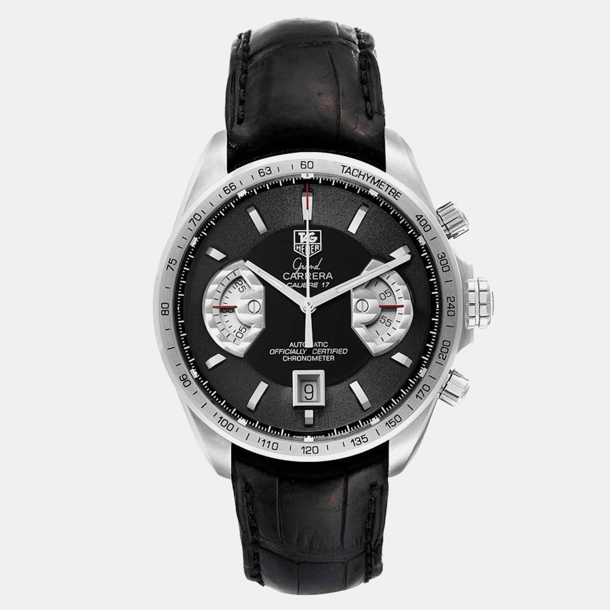 

Tag Heuer Black Stainless Steel Carrera CAV511A Automatic Men's Wristwatch 43 mm