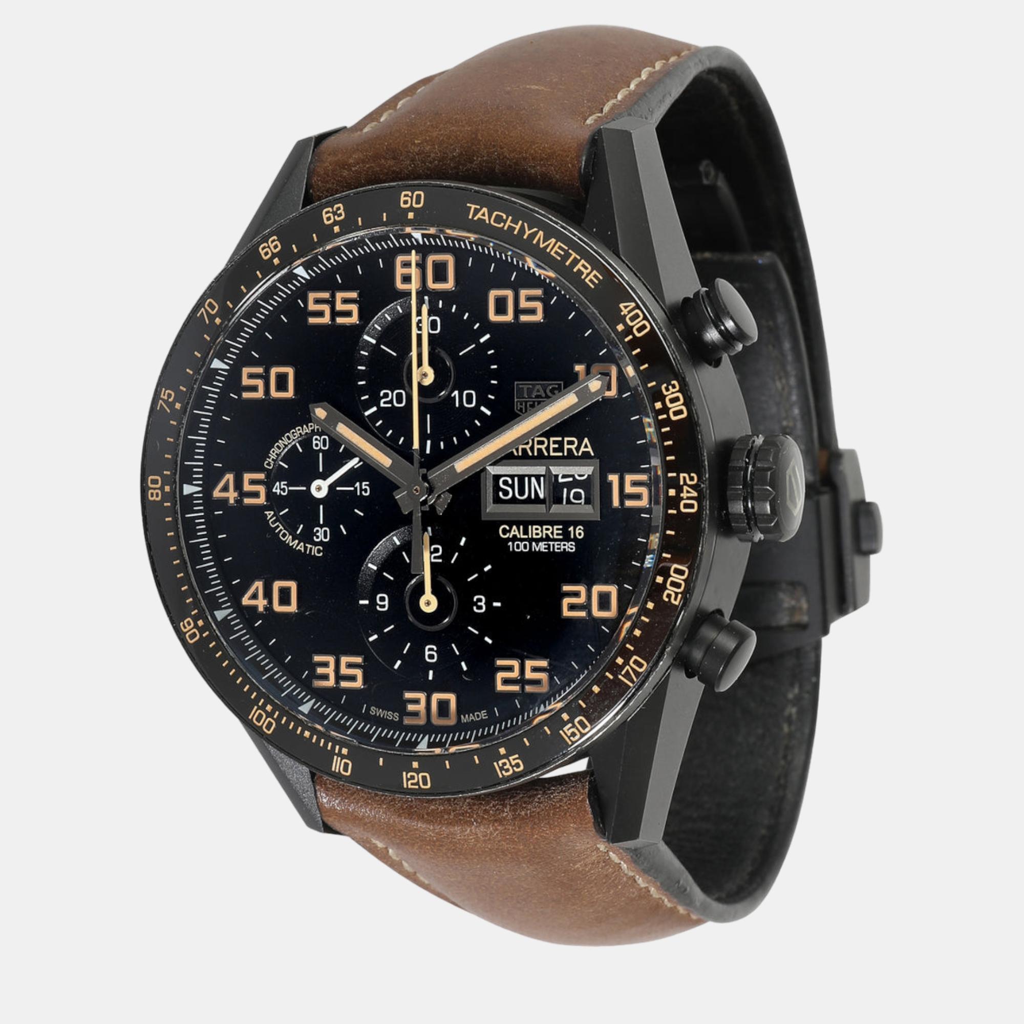 

Tag Heuer Black Titanium Carrera CV2A84.FC6394 Automatic Men's Wristwatch 43 mm