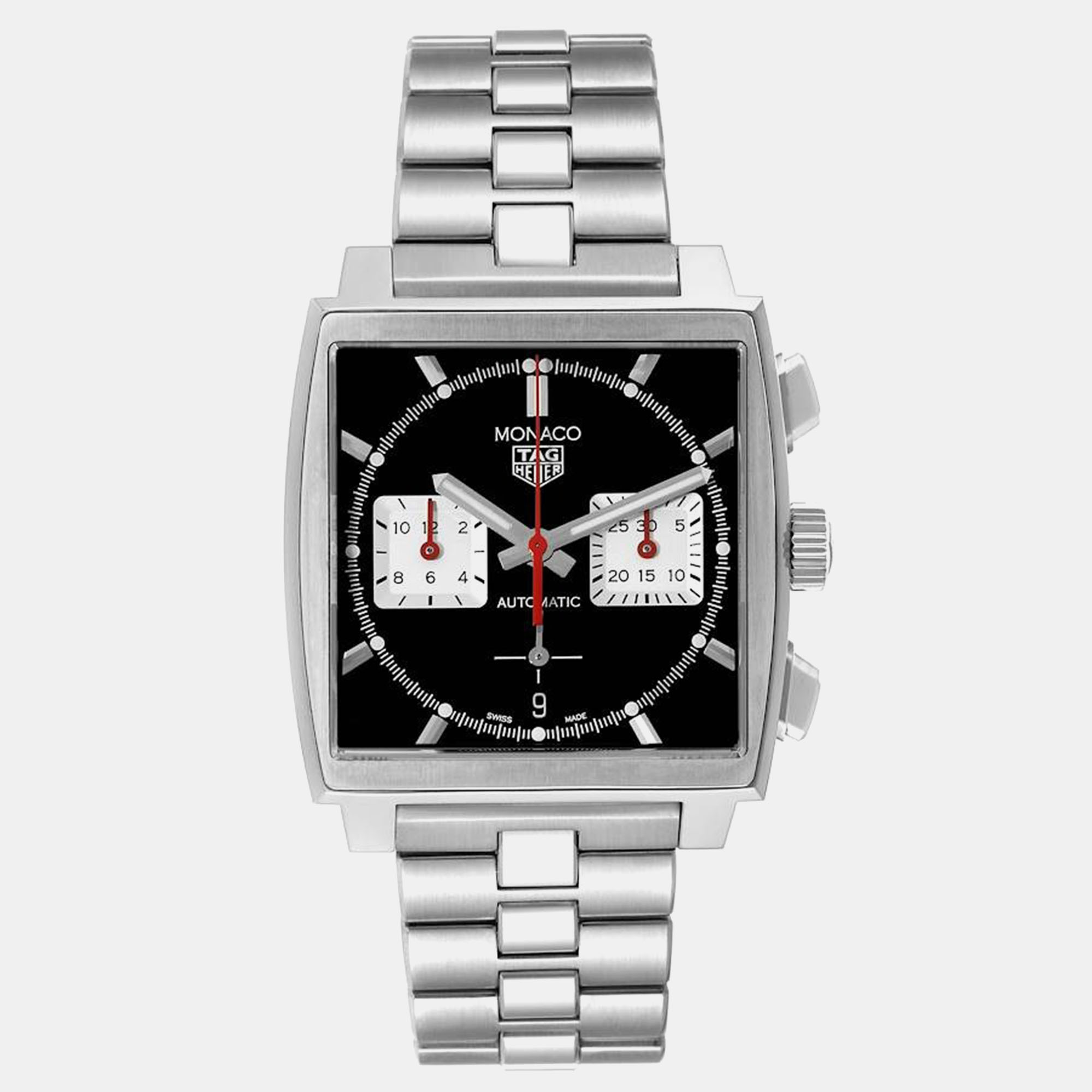 

Tag Heuer Black Stainless Steel Monaco CBL2113 Automatic Men's Wristwatch 39 mm