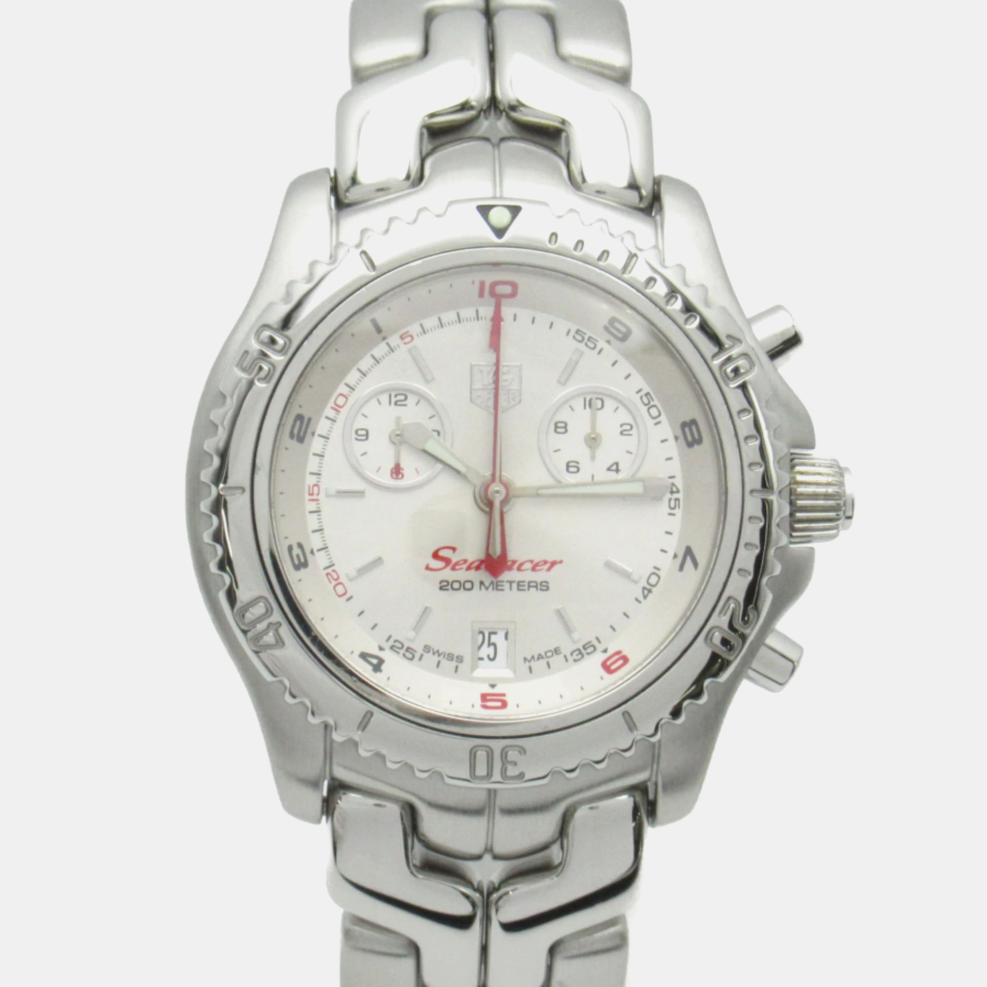 

Tag Heuer Silver Stainless Steel Link CT1114 Quartz Men's Wristwatch 41 mm