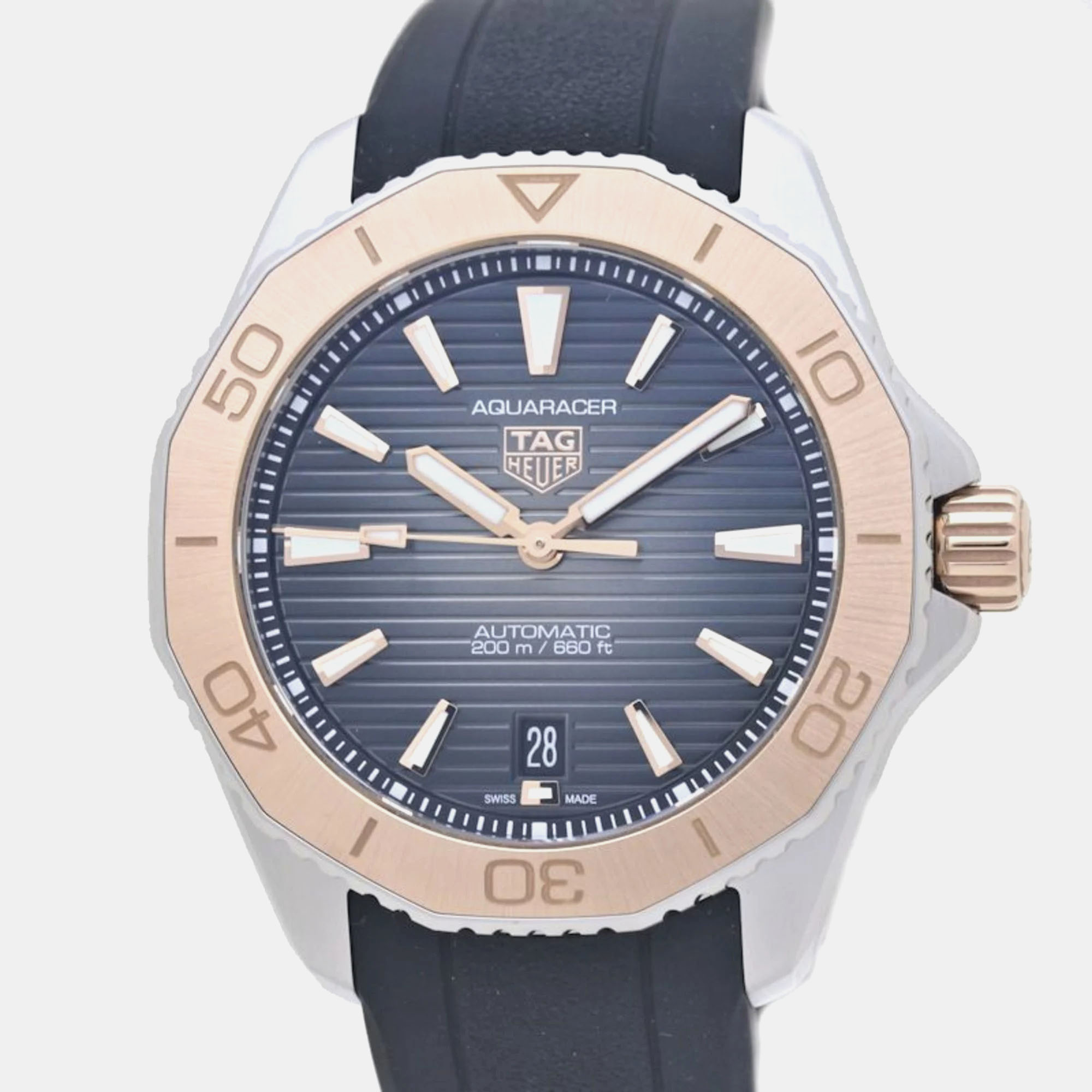 

Tag Heuer Black 18k Rose Gold Stainless Steel Aquaracer WBP2151.FT6199 Automatic Men's Wristwatch 41 mm