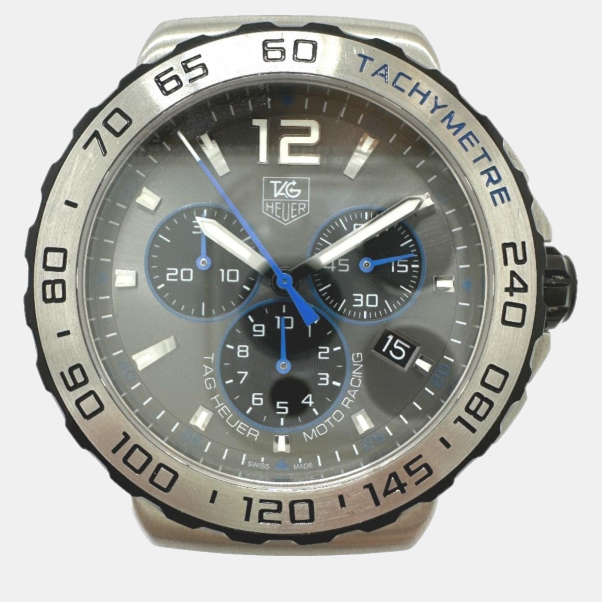 

Tag Heuer Grey Stainless Steel Formula 1 CAU1119 Quartz Men's Wristwatch 42 mm