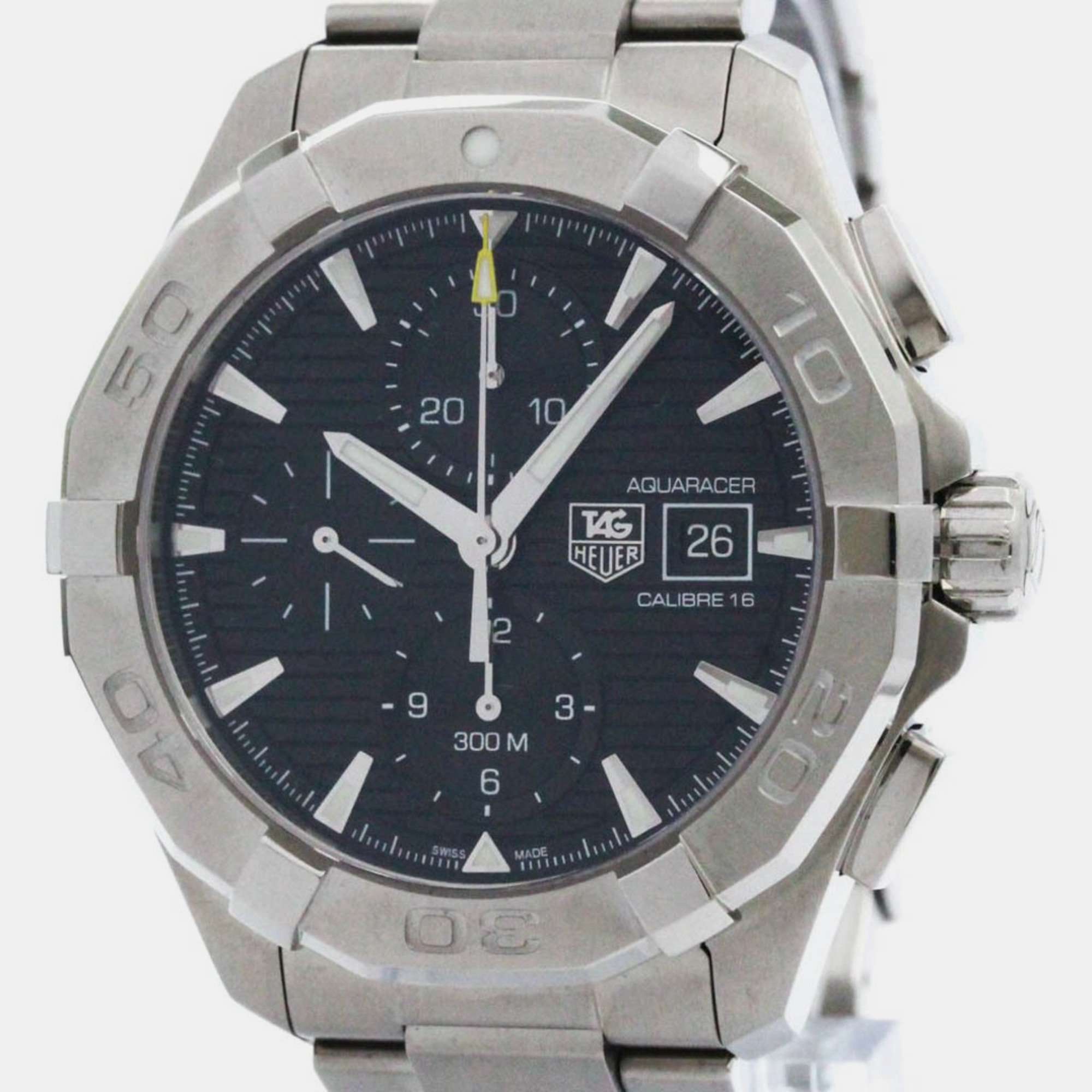 

Tag Heuer Black Stainless Steel Aquaracer Automatic Men's Wristwatch 43 mm