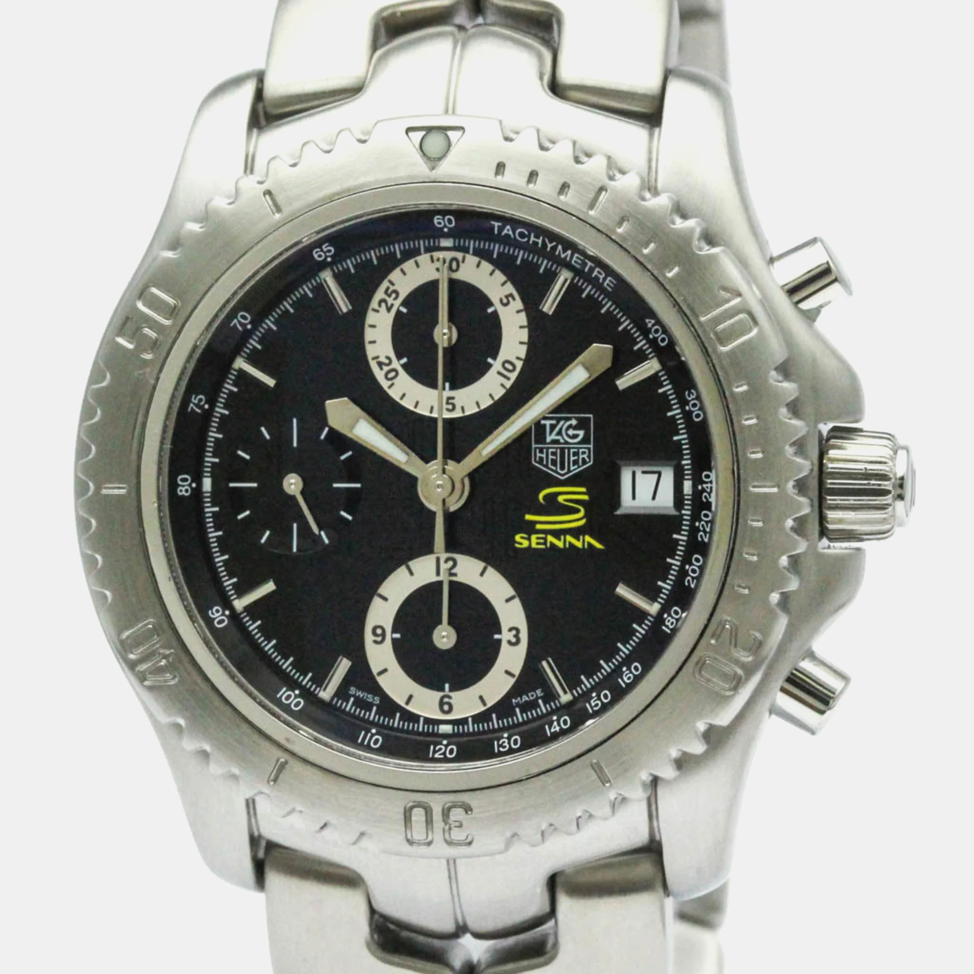 

Tag Heuer Black Stainless Steel Link CT5114 Automatic Men's Wristwatch 42 mm