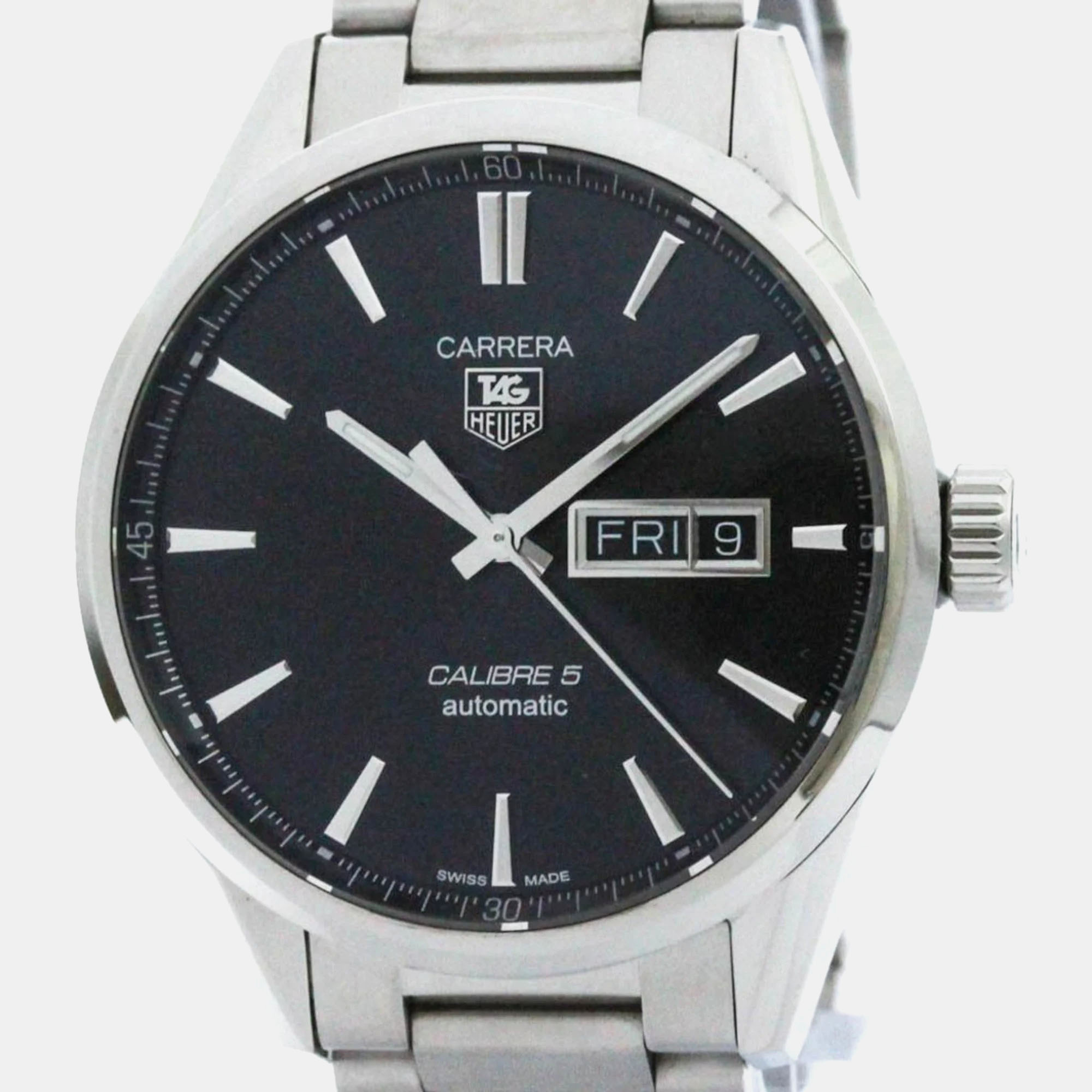 

Tag Heuer Black Stainless Steel Carrera WAR201A Automatic Men's Wristwatch 41 mm