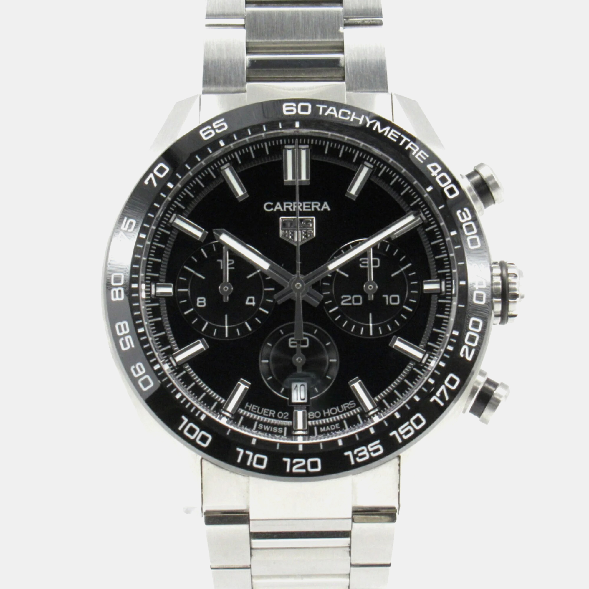 

Tag Heuer Black Stainless Steel Carrera Automatic Men's Wristwatch 44 mm