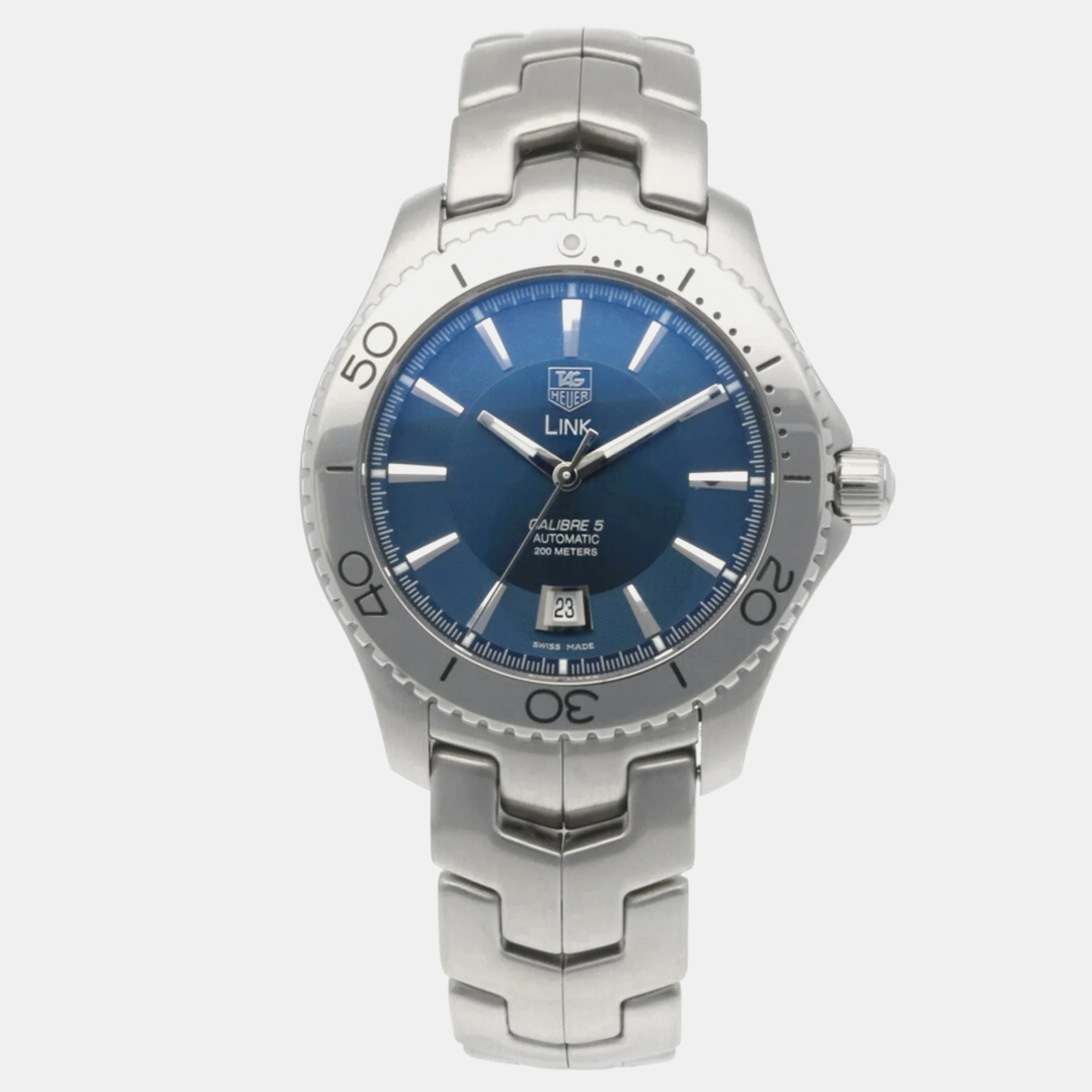 

Tag Heuer Blue Stainless Steel Link Automatic Men's Wristwatch