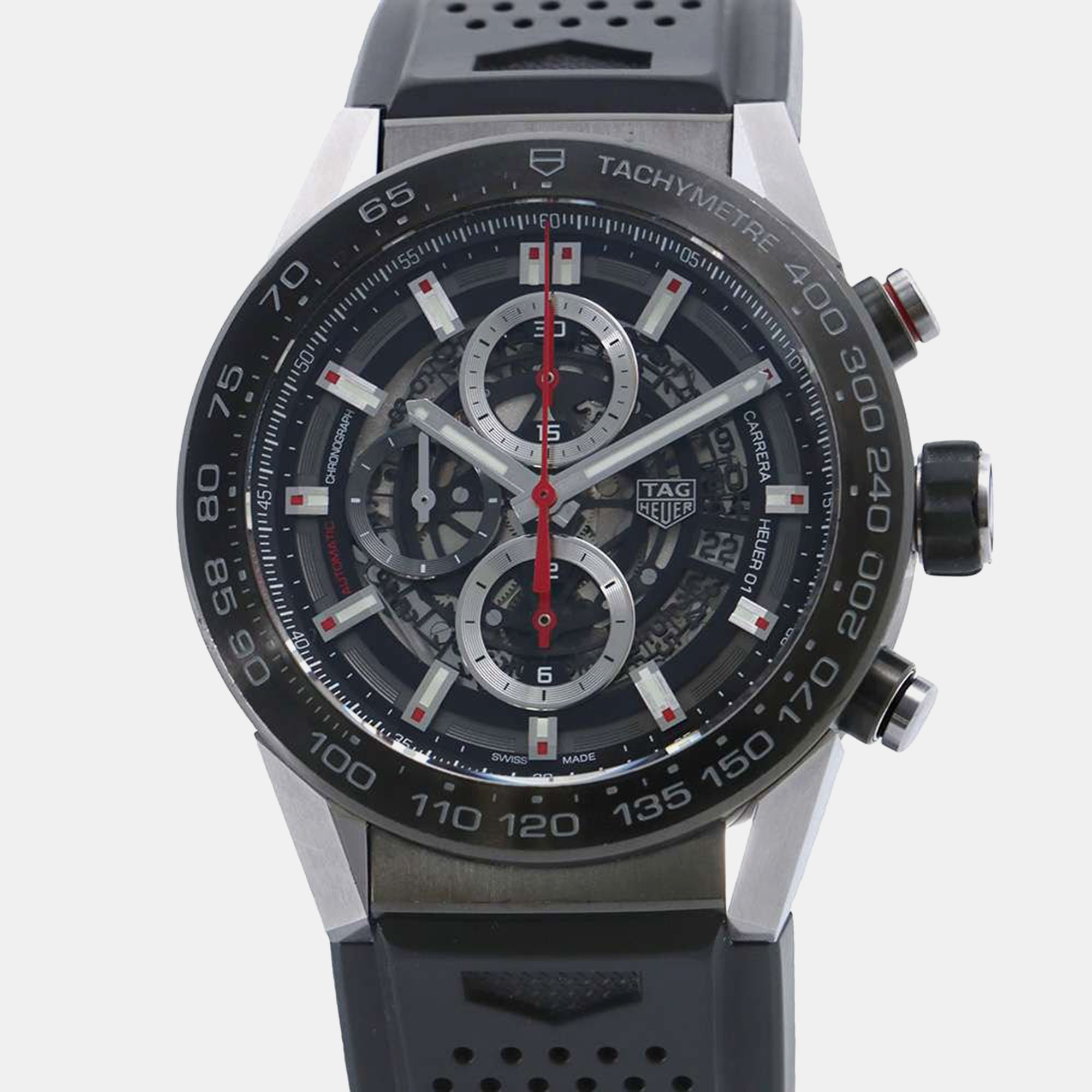 

Tag Heuer Black Stainless Steel Carrera CAR2A1Z.FT6044 Automatic Men's Wristwatch 45 mm