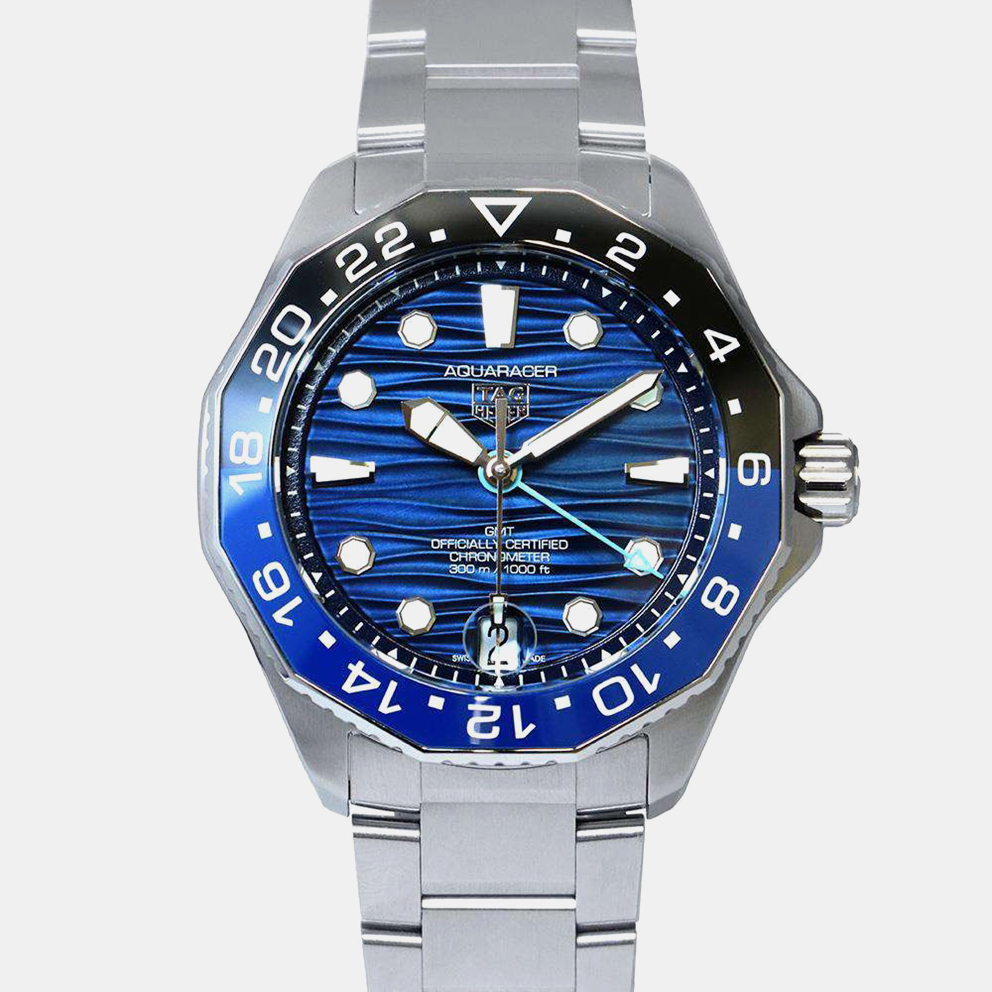 

Tag Heuer Blue Dial Stainless Steel Aquaracer Professional 300 GMT Watch