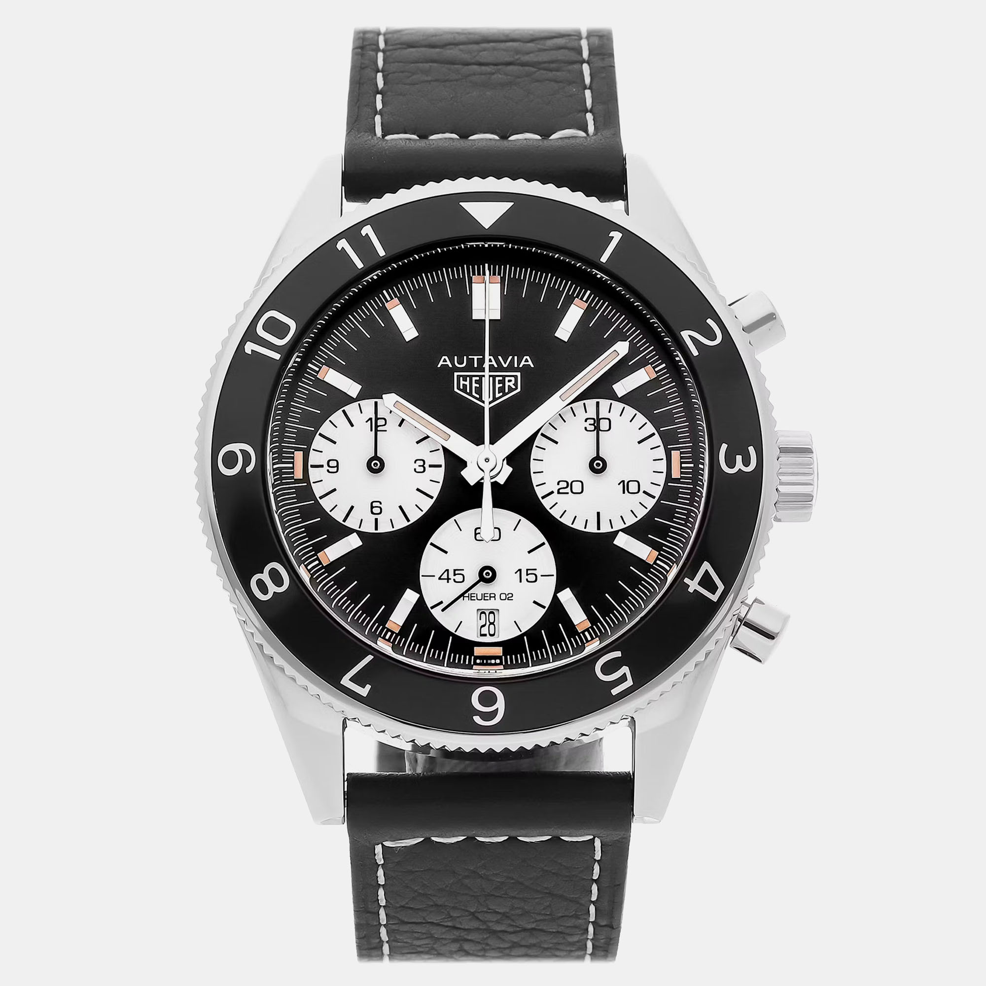 

Tag Heuer Black Stainless Steel Autavia Heritage CBE2110.FC8226 Automatic Men's Wristwatch 42 mm