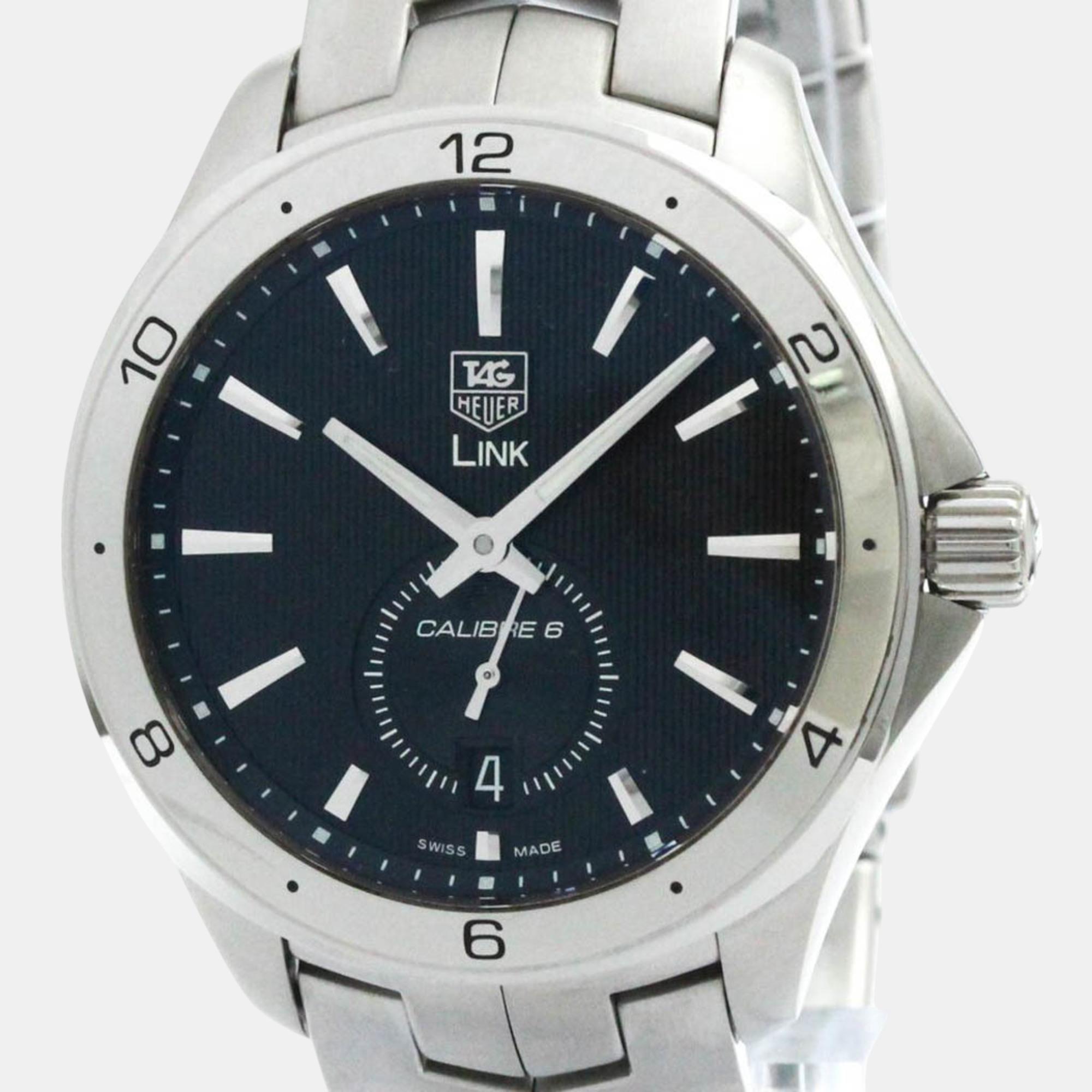 

Tag Heuer Black Stainless Steel Link WAT2110 Automatic Men's Wristwatch 40 mm