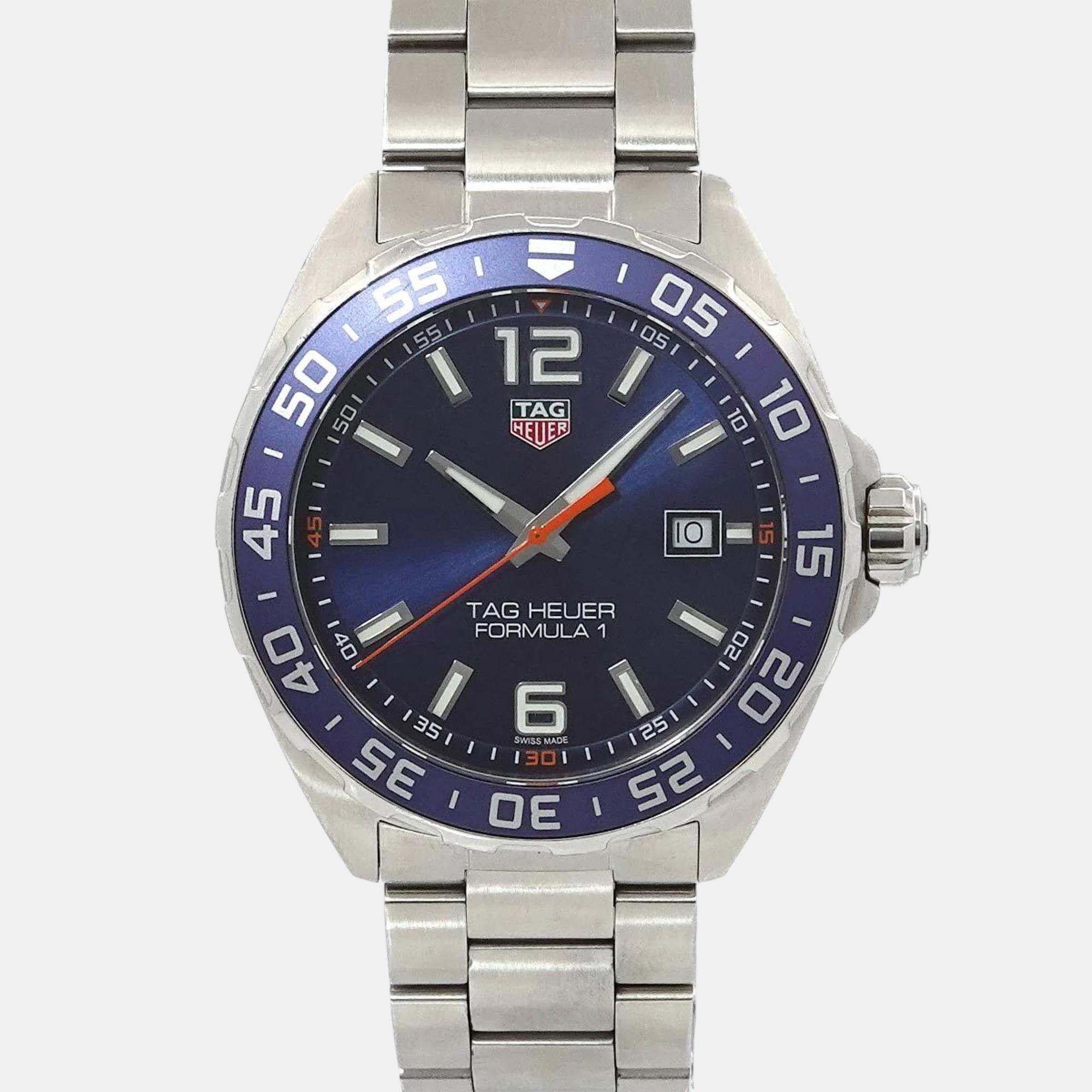 

Tag Heuer Blue Stainless Steel Formula 1 WAZ1010.BA0842 Quartz Men's Wristwatch 43 mm