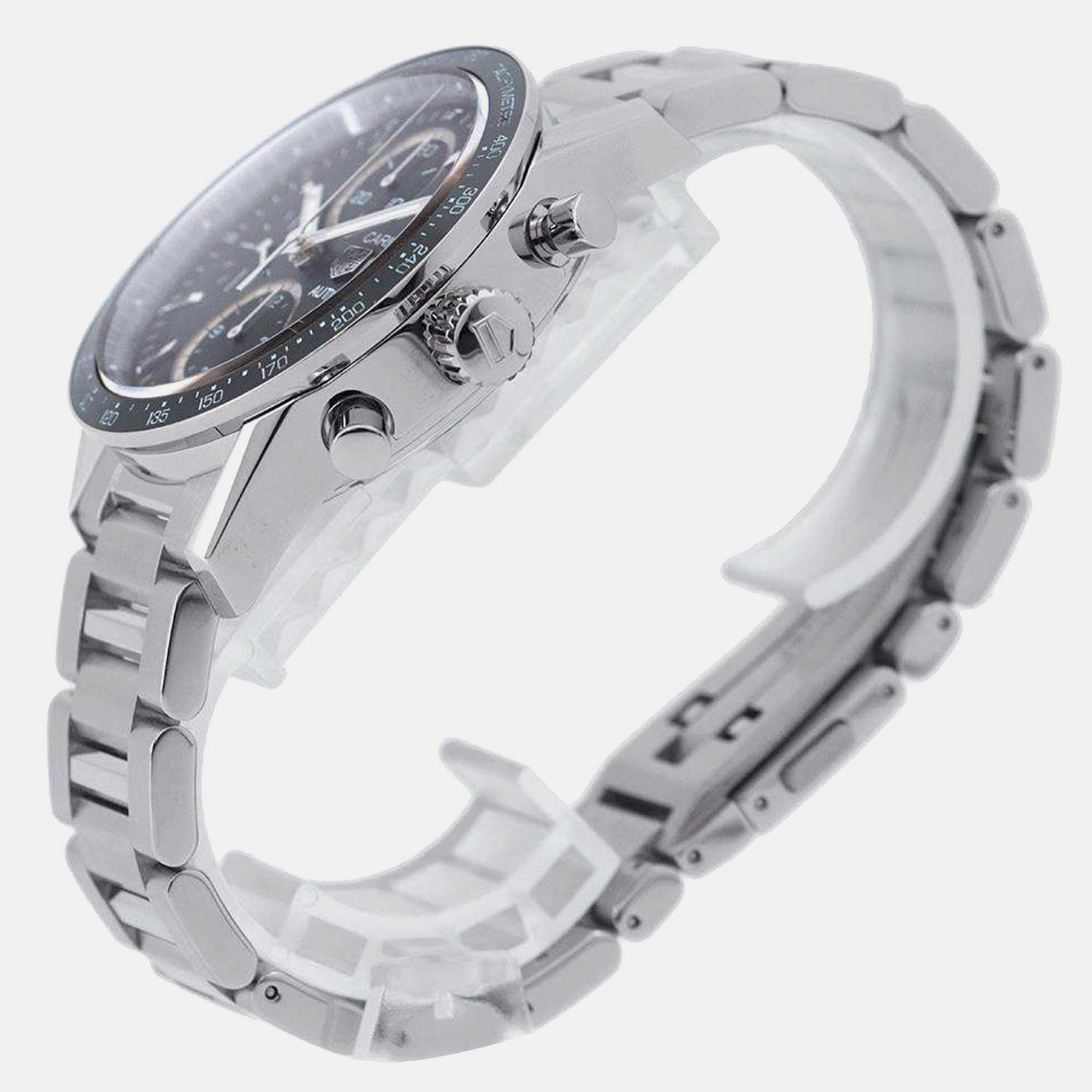 Tag Heuer Black Stainless Steel Carrera Automatic Men`s Wristwatch 41 mm 