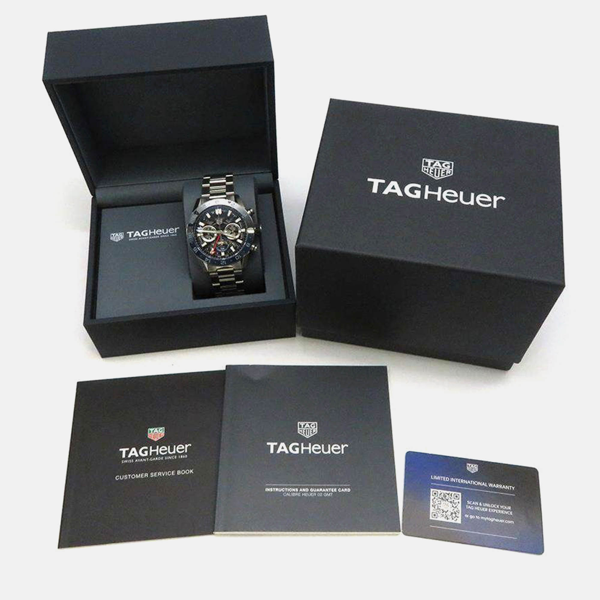 Tag Heuer Skeleton Stainless Steel Carrera Automatic Men`s Wristwatch 45 mm 
