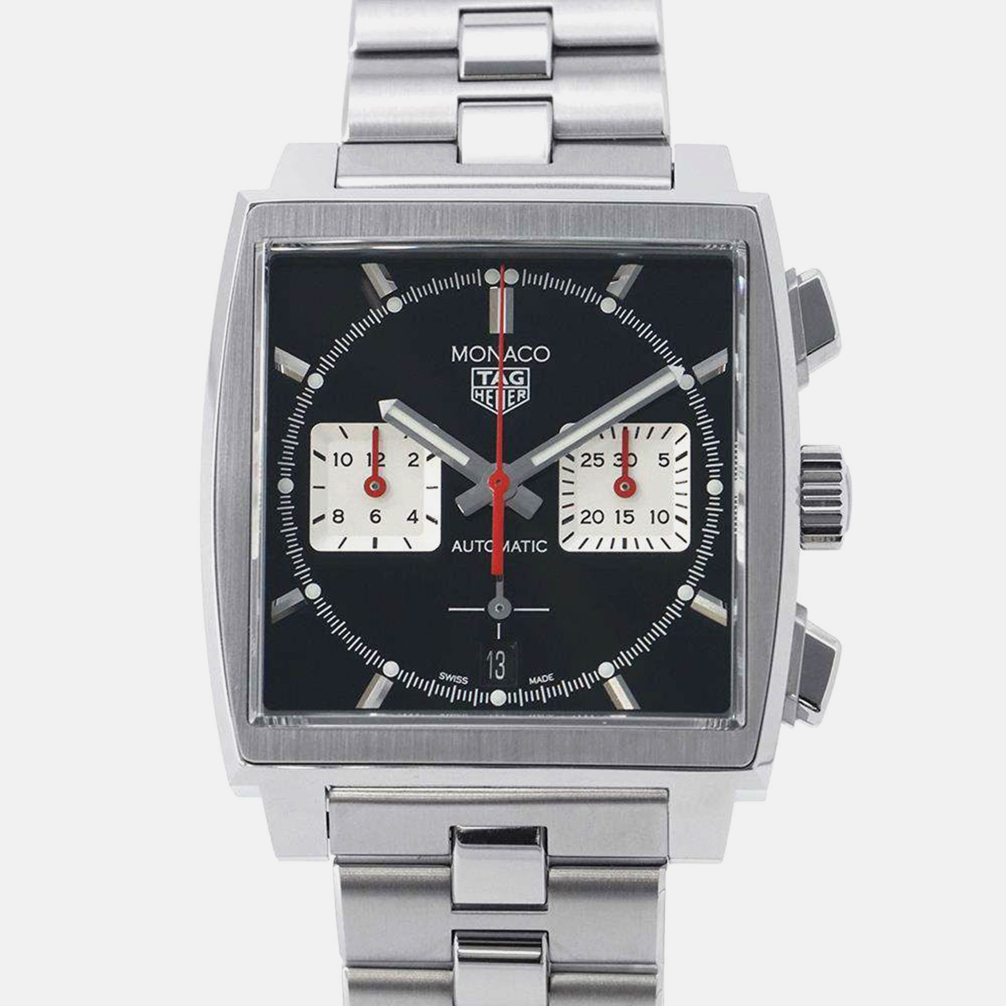 

Tag Heuer Black Stainless Steel Monaco Automatic Men's Wristwatch 39 mm