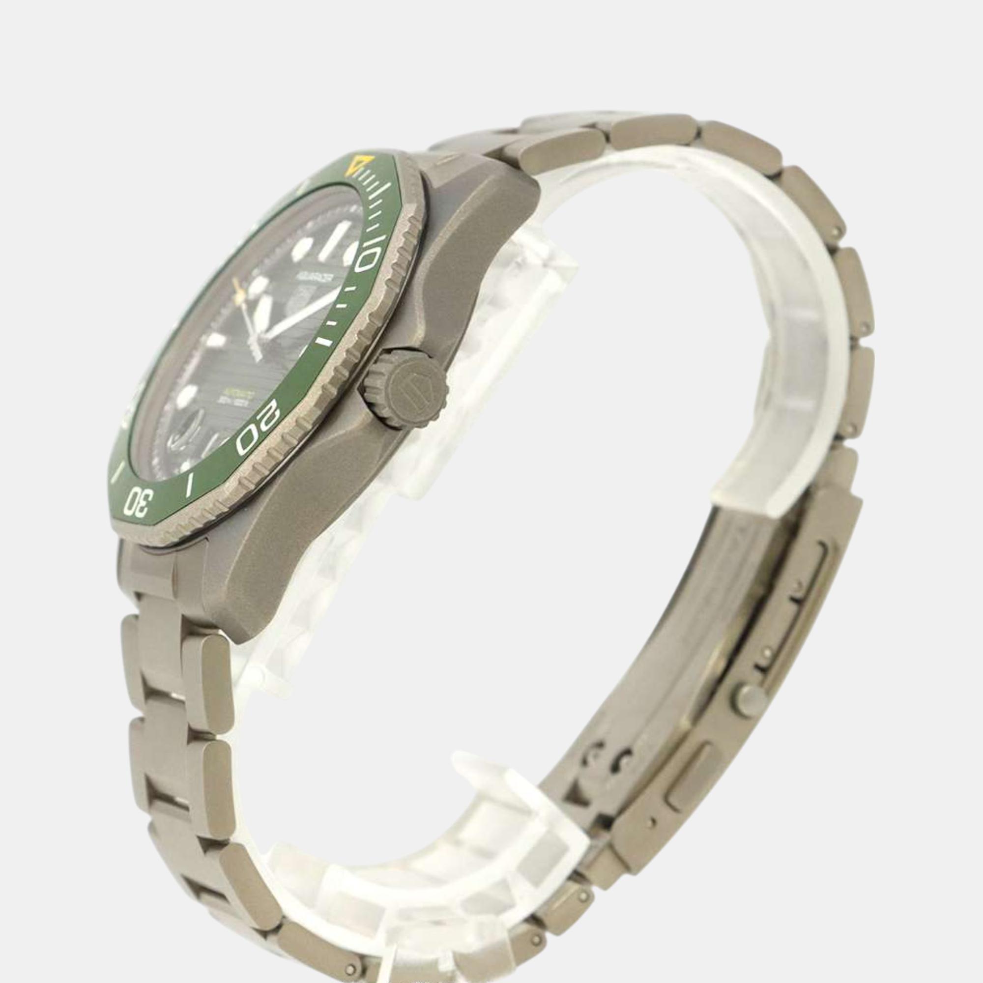 Tag Heuer Green Titanium Aquaracer WBP208B.BF0631 Automatic Men`s Wristwatch 43 mm 