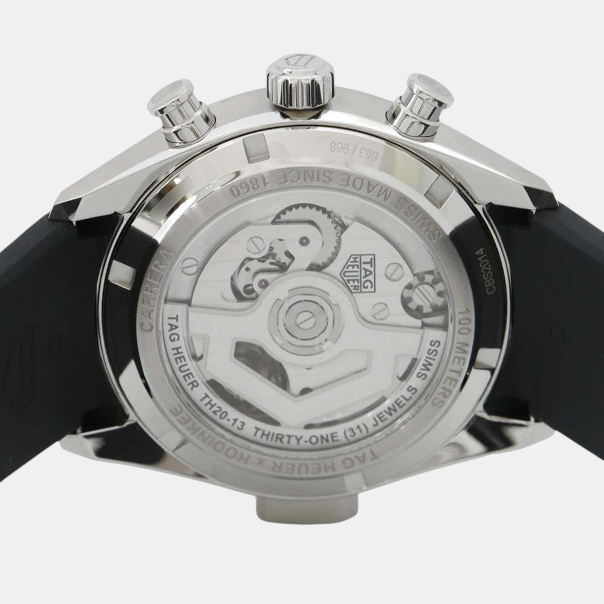 Tag Heuer Black Stainless Steel Carrera CBS2014.FT6293 Automatic Men`s Wristwatch 42 mm 