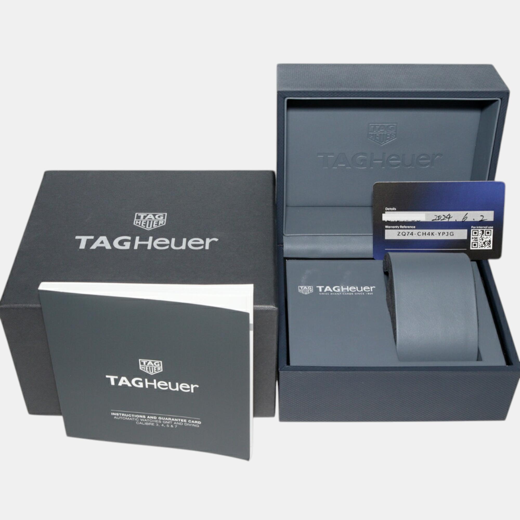 TAG Heuer Blue Stainless Steel Link Calibre 5 WBC2112 Automatic Men`s Wristwatch 41 mm 