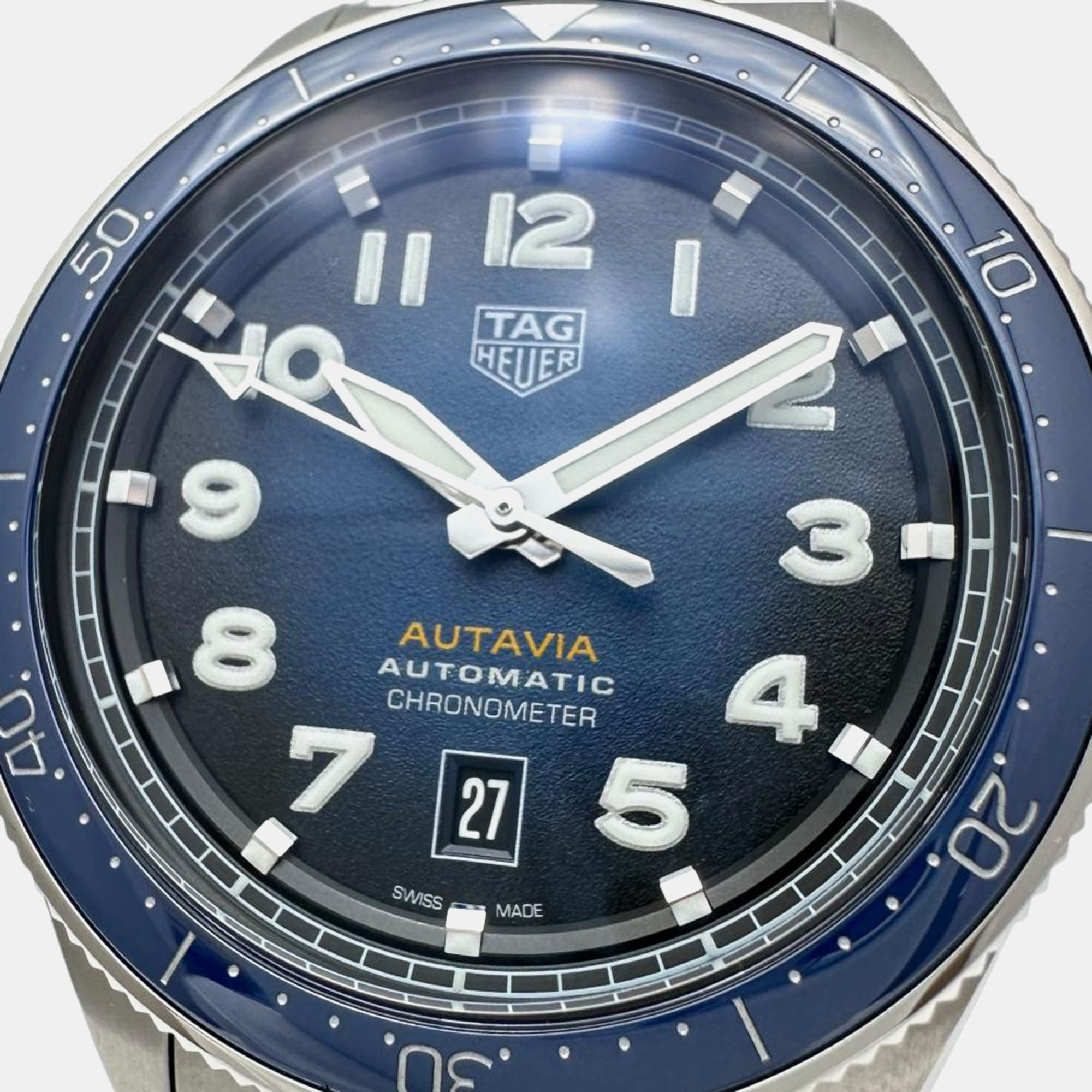 

Tag Heuer Blue Stainless Steel Autavia Heritage Quartz Men's Wristwatch 43 mm