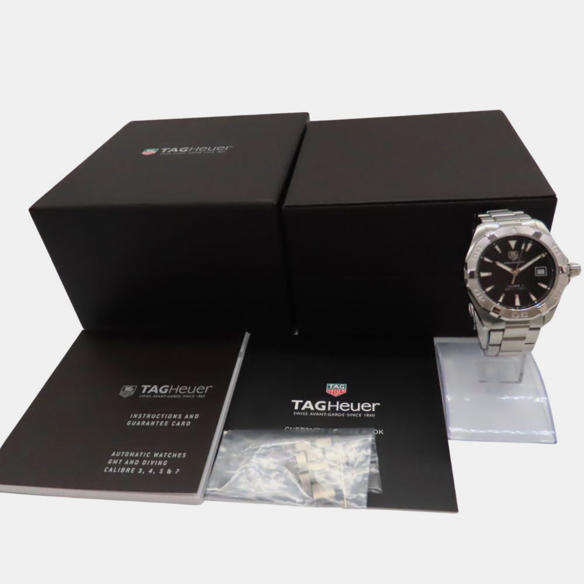 Tag Heuer Black Stainless Steel Aquaracer WAY2110.BA0928 Automatic Men`s Wristwatch 41 mm 