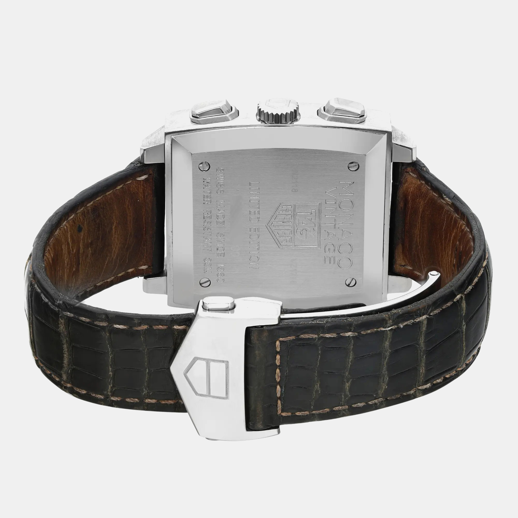 Tag Heuer White Stainless Steel Monaco CW2118.FC6207 Automatic Men`s Wristwatch 38mm 