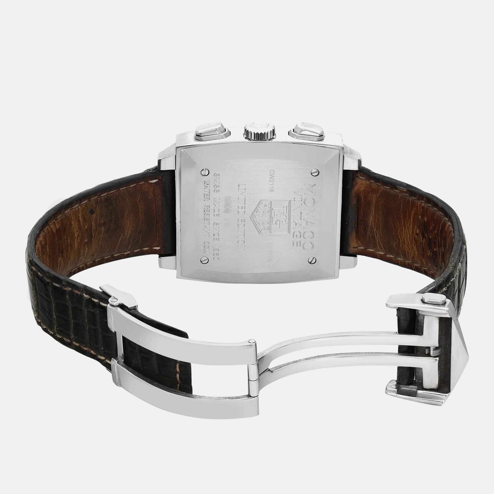 Tag Heuer White Stainless Steel Monaco CW2118.FC6207 Automatic Men`s Wristwatch 38mm 