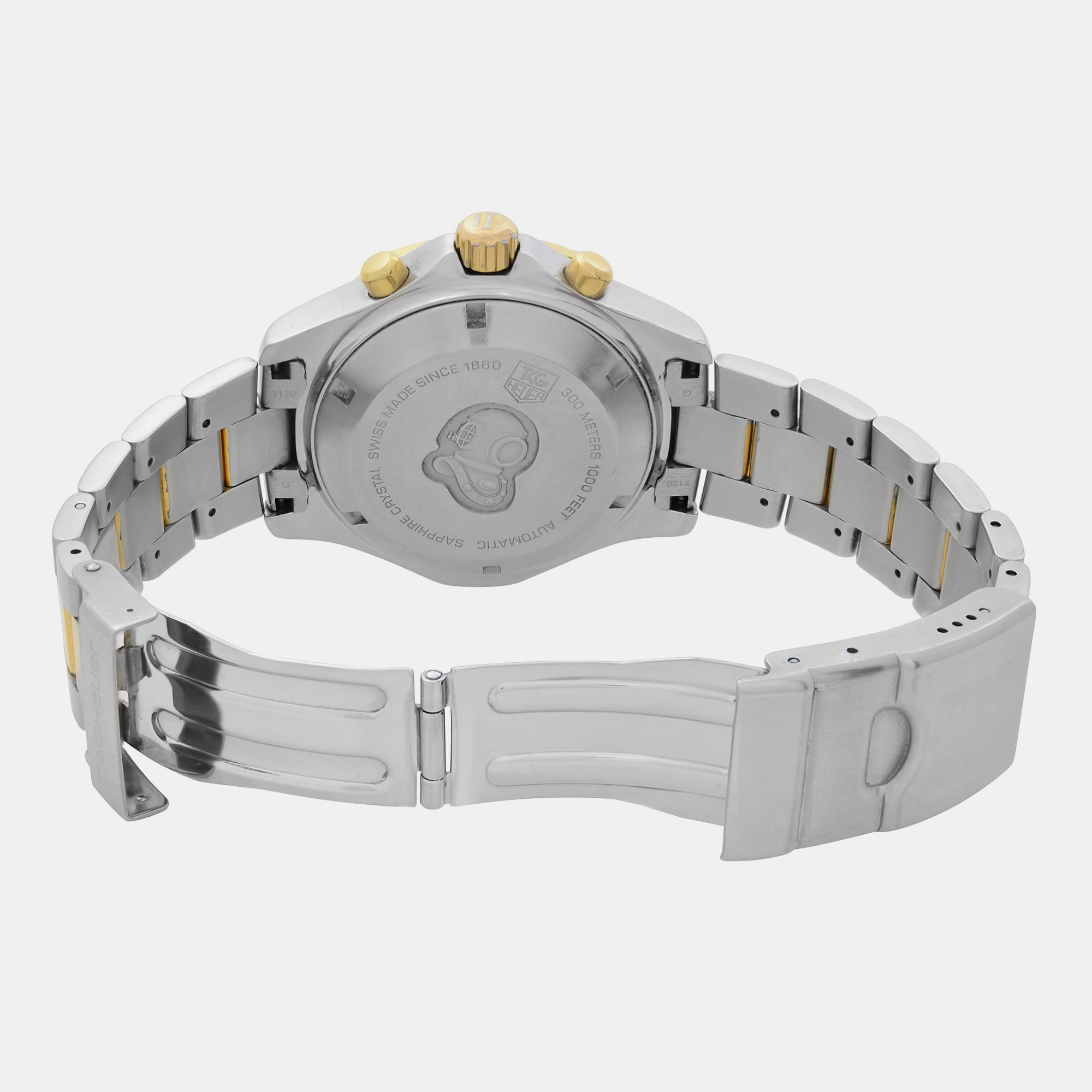 Tag Heuer Silver Two-tone Stainless Steel Aquaracer CAF2120.BB0816 Automatic Men`s Wristwatch 41 mm 