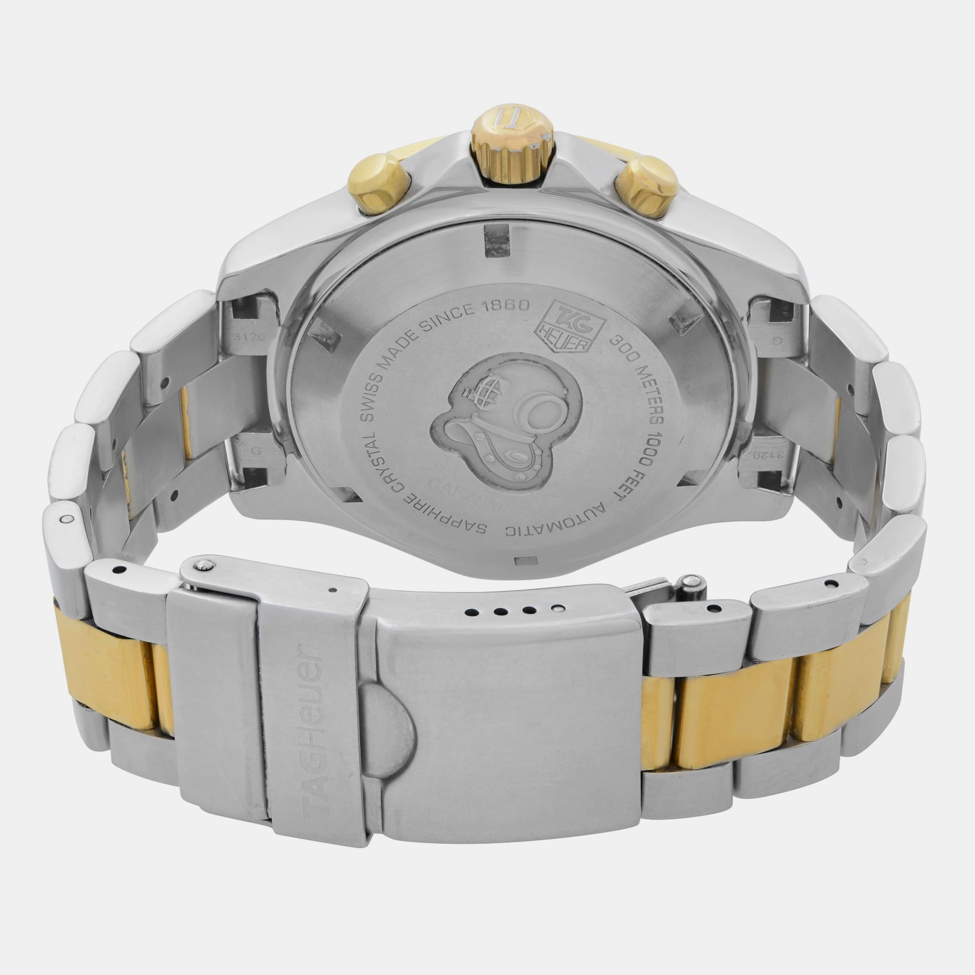 Tag Heuer Silver Two-tone Stainless Steel Aquaracer CAF2120.BB0816 Automatic Men`s Wristwatch 41 mm 