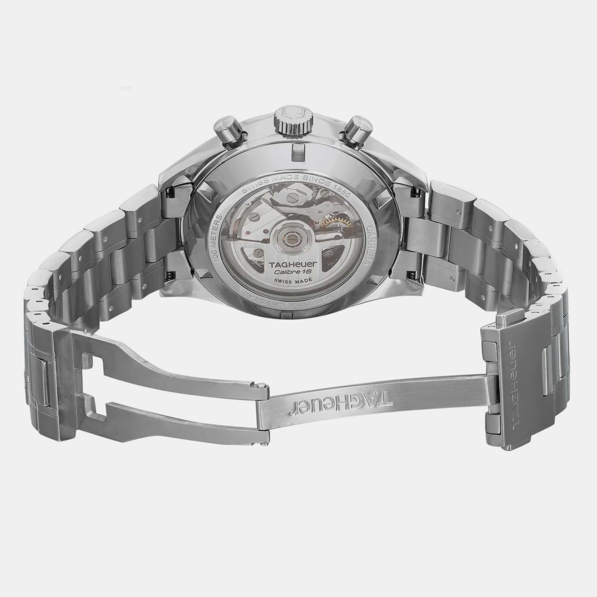 Tag Heuer Black Stainless Steel Carrera Automatic Men`s Wristwatch 41 mm 